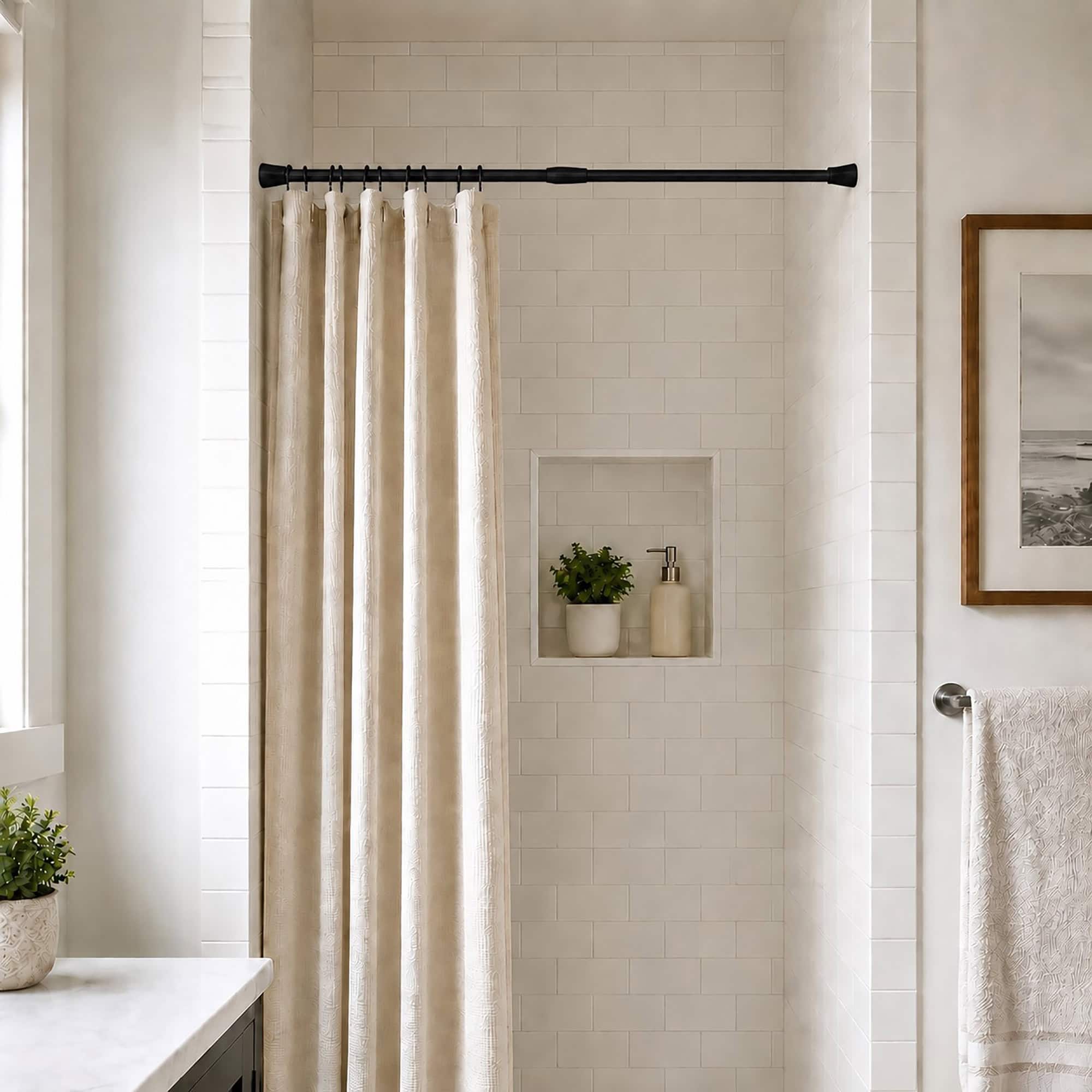 evideco-tringle-rideau-douche-extensible-28-47-pouces-noire image 1