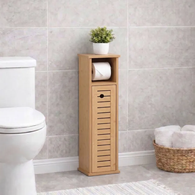 evideco-trinidad-meuble-wc-naturel-6-rouleaux-avec-distributeur image 1