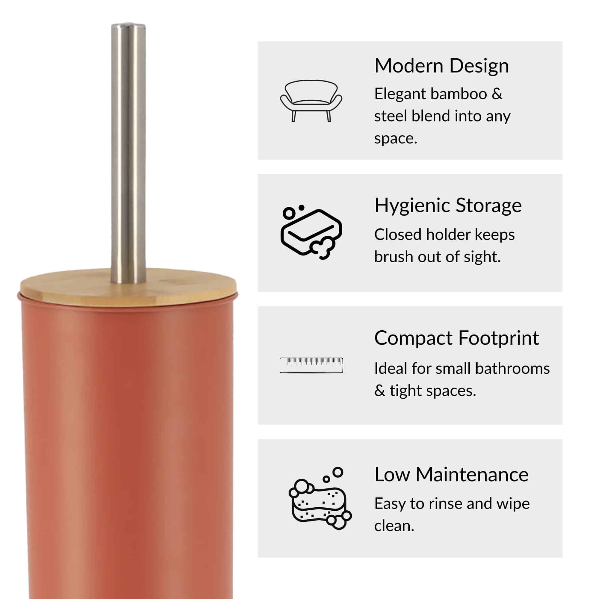evideco-brosse-wc-terracotta-m-tal-couvercle-bambou image 6