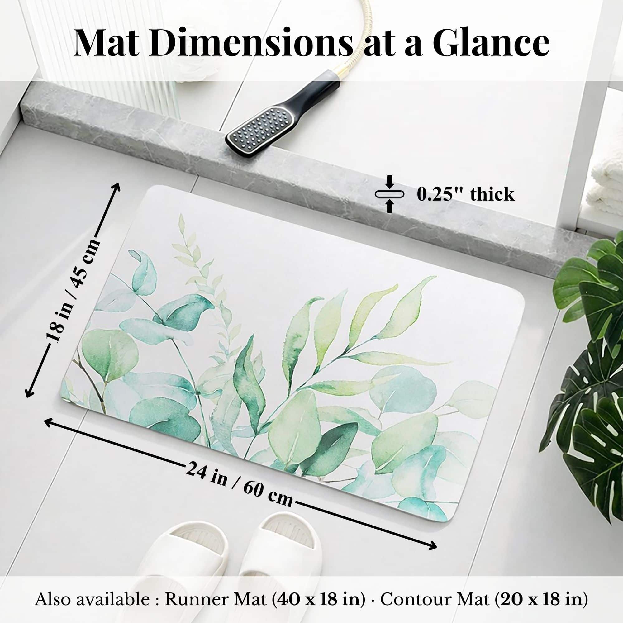 evideco-eucalyptus-mist-tapis-de-bain-60x45-cm-absorbant-blanc-vert image 7