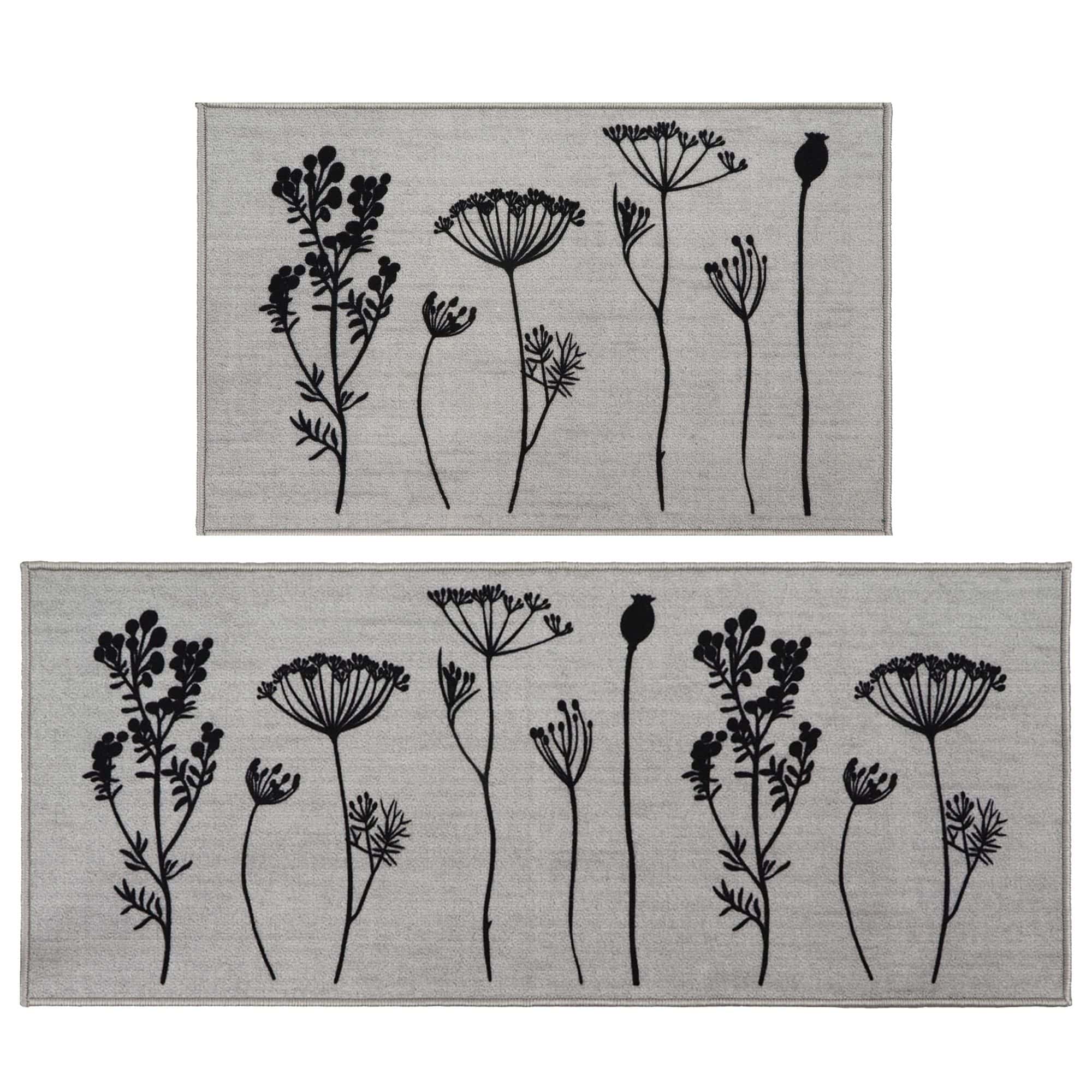 evideco-tapis-cuisine-lot-2-gris-noir-fleurs-antid-rapant image 8