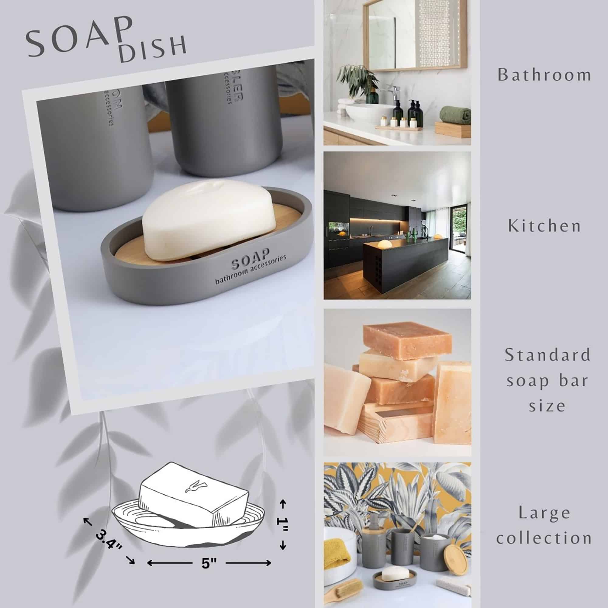 evideco-bathroom-accessories-porte-savon-gris-mat-bambou-polyresine image 4