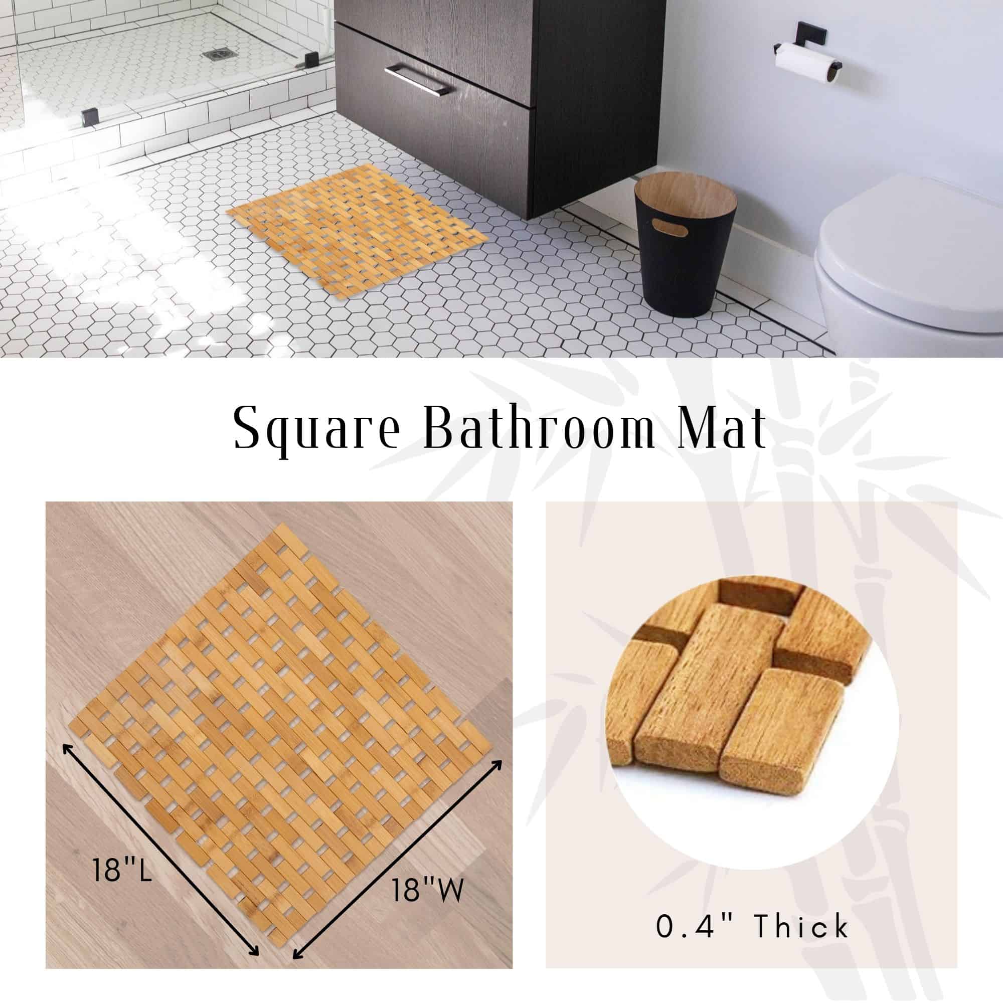 evideco-bathroom-mats-square-tapis-de-bain-bambou-45x45-marron-clair image 4