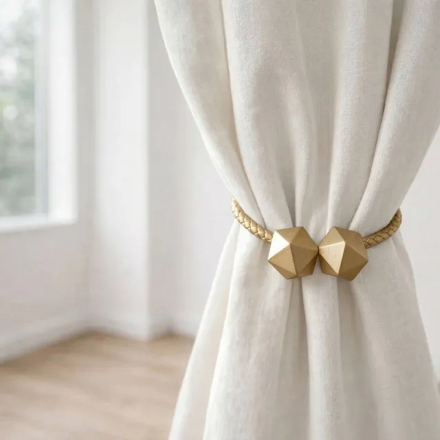 evideco-embrasse-rideau-flexible-dor-e-faux-cuir image 1