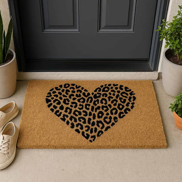 evideco-leopard-heart-paillasson-coco-c-ur-l-opard-76x46-cm image 1