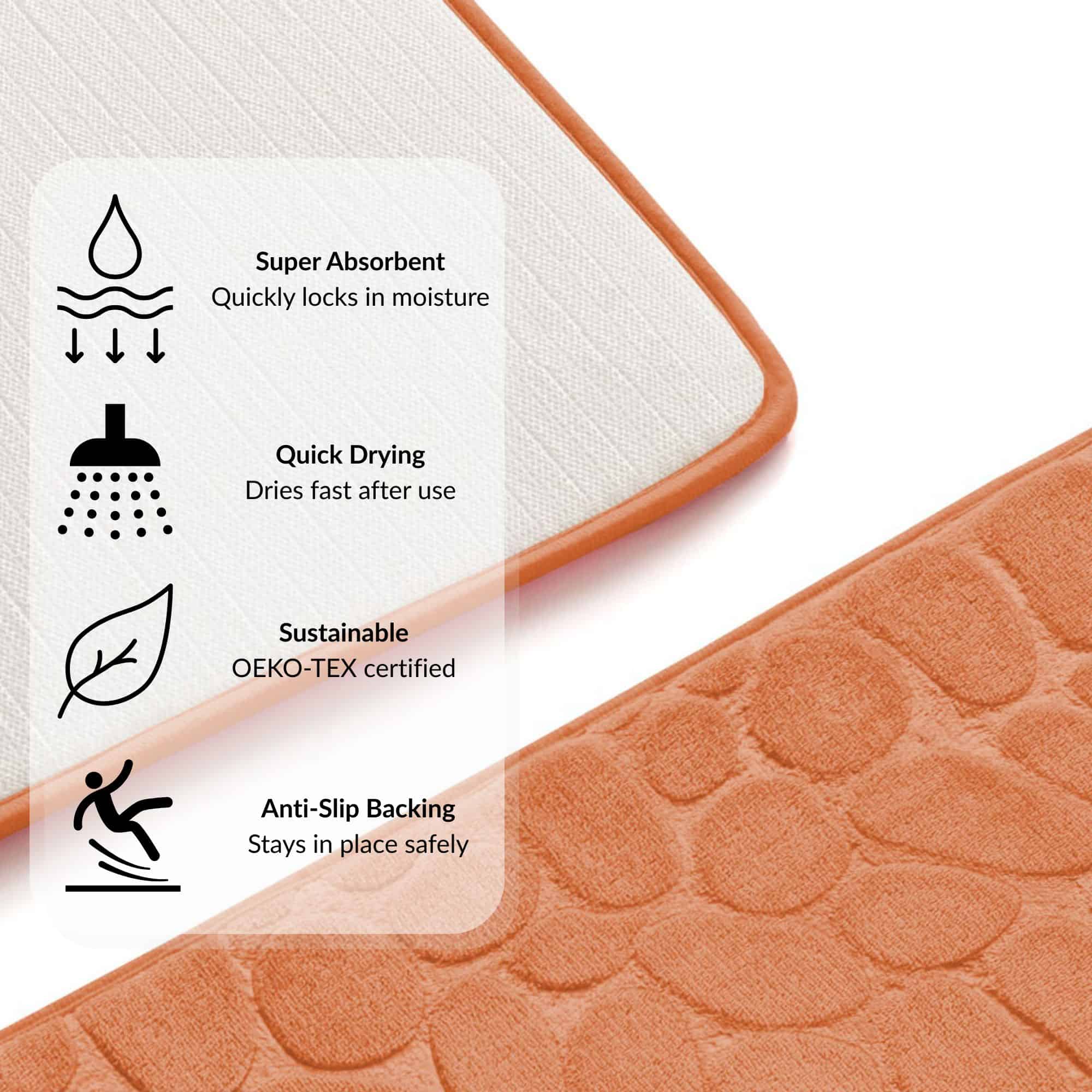 evideco-bathroom-mats-tapis-bain-memoire-cuivre-3-pieces image 3