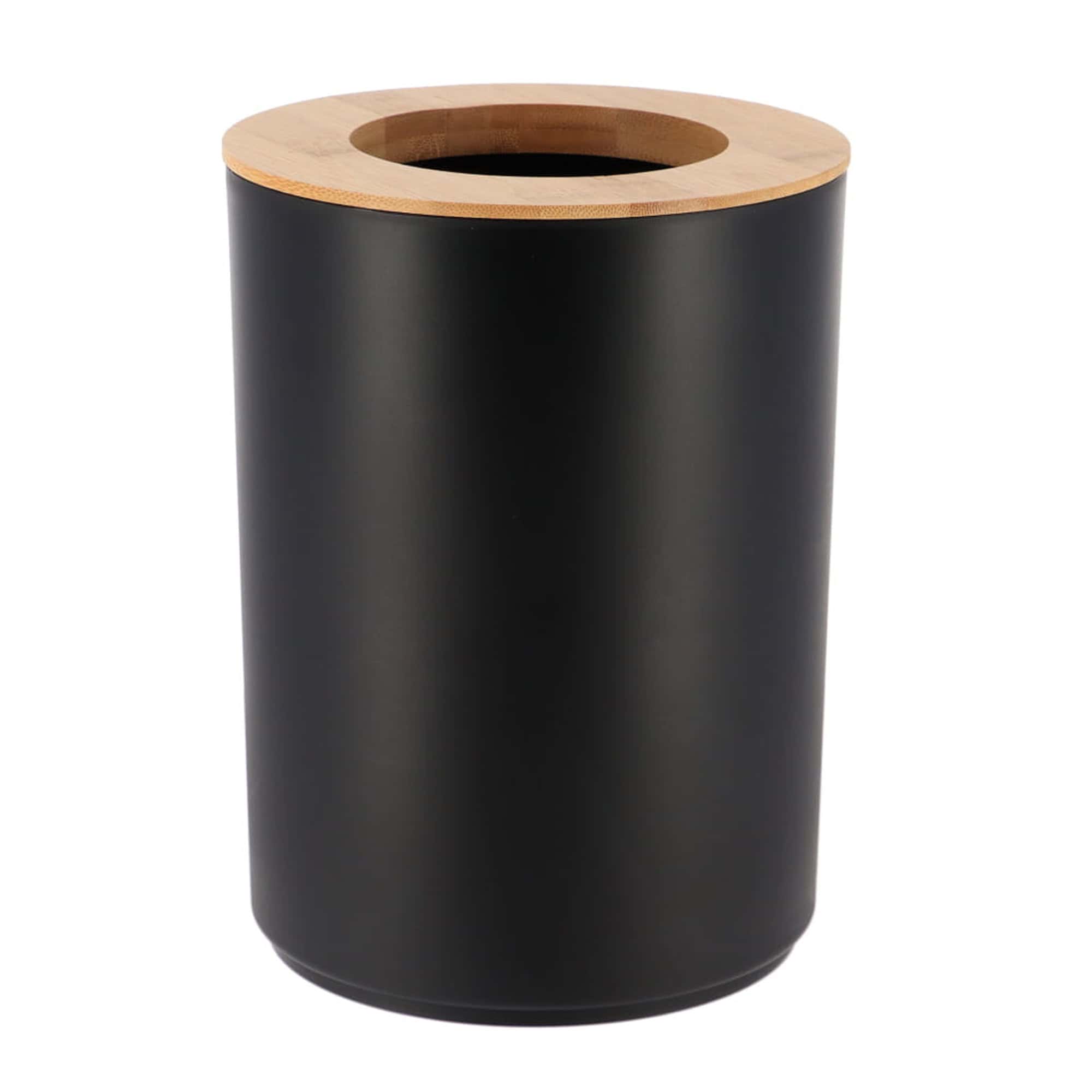 evideco-poubelle-salle-de-bain-noire-bambou-5-l image 6