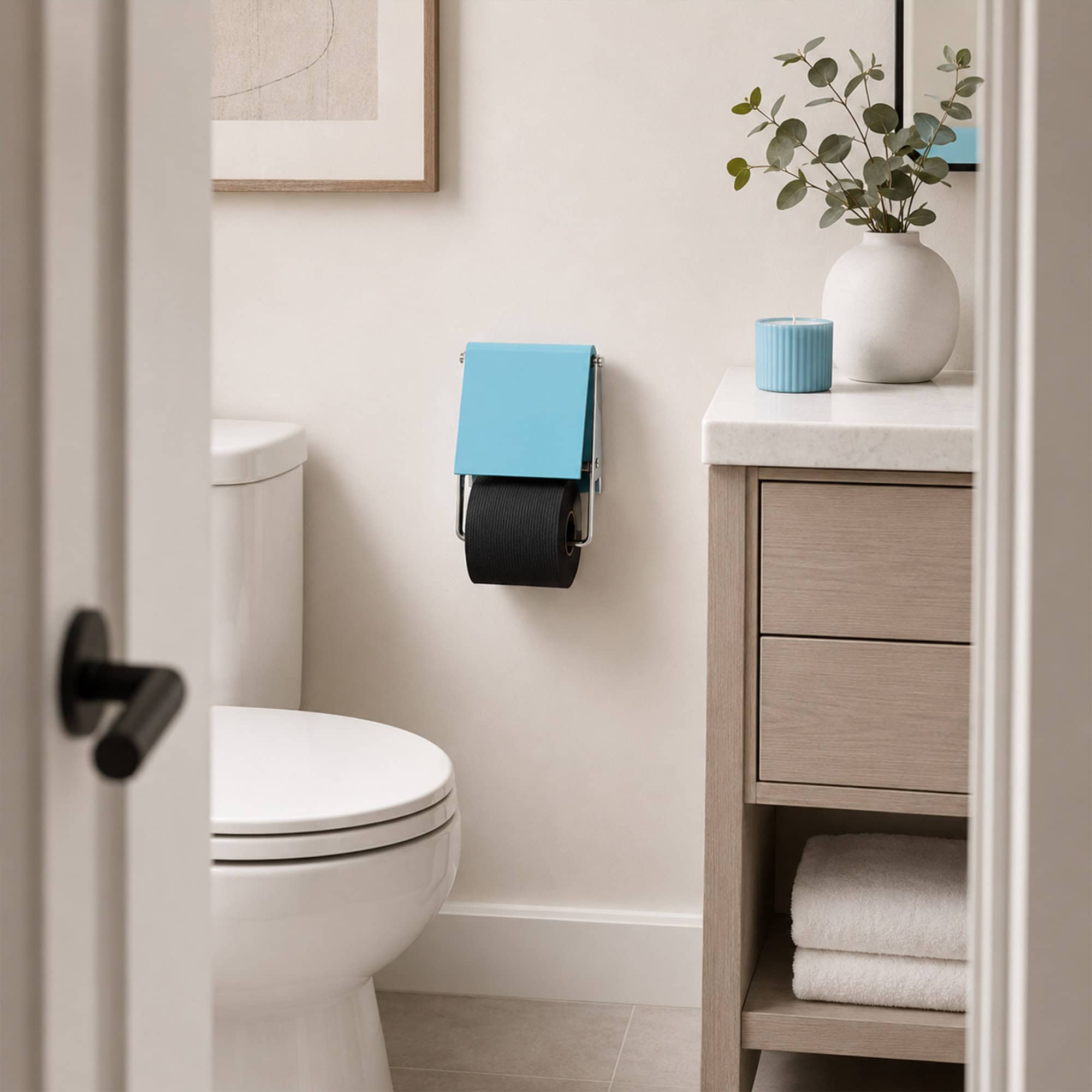 evideco-porte-papier-toilette-mural-bleu-aqua image 3