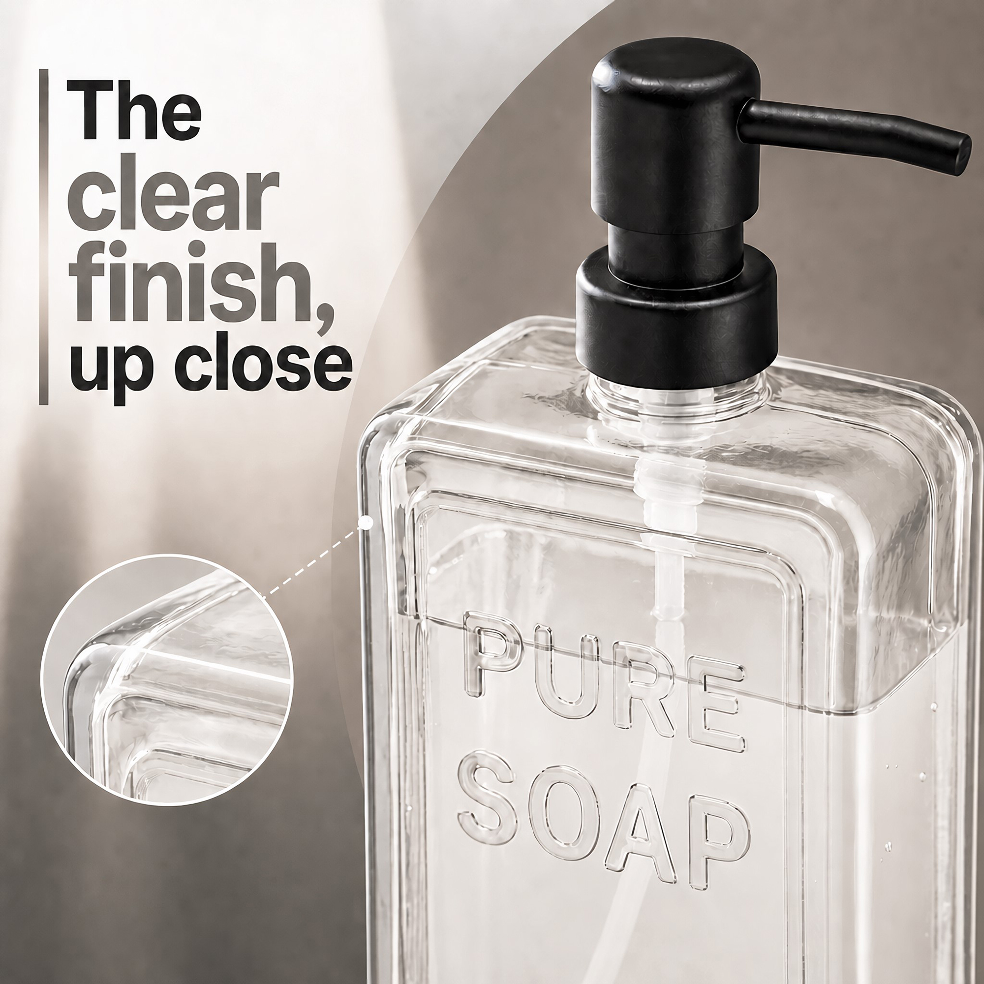 evideco-pure-soap-distributeur-savon-verre-transparent-532ml image 7