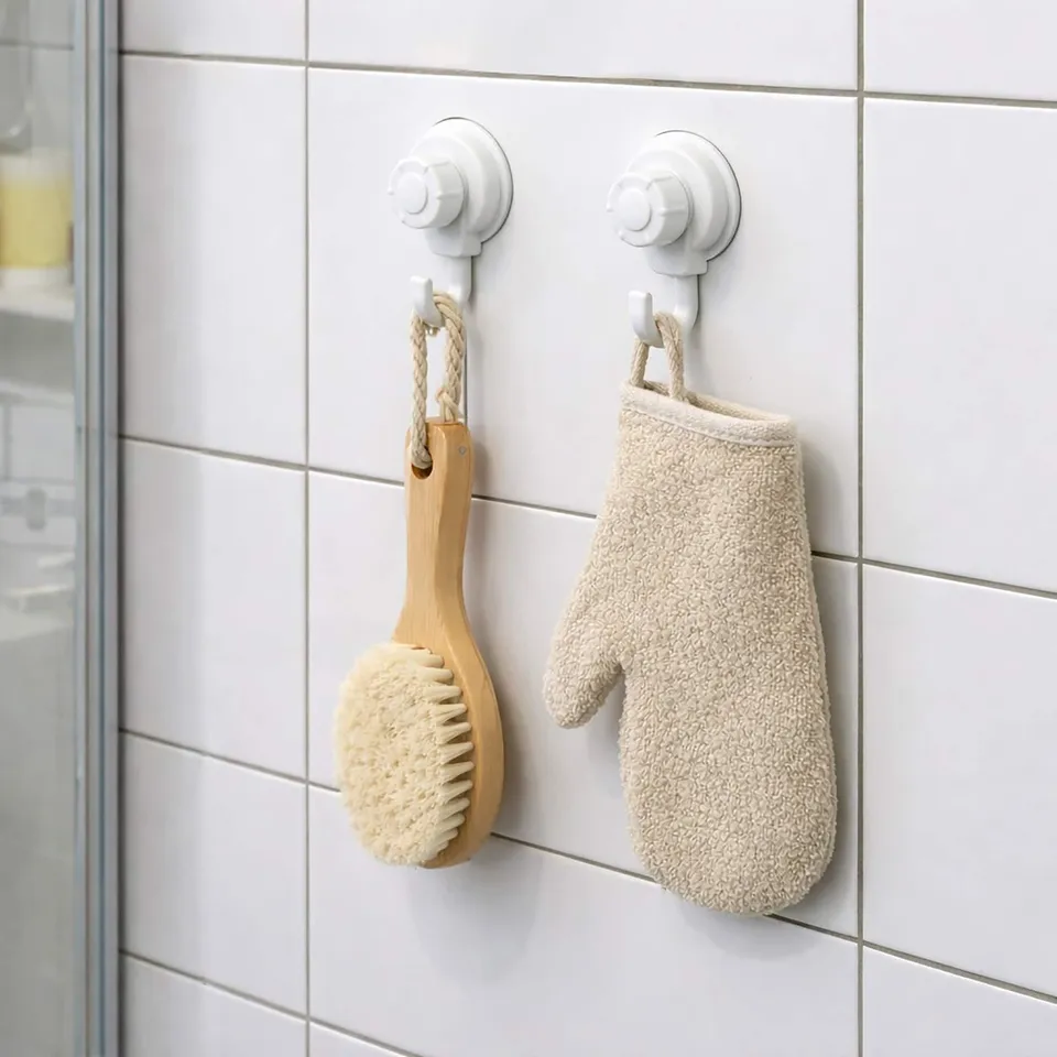evideco-crochets-ventouse-blancs-lot-de-2-salle-de-bain image 1