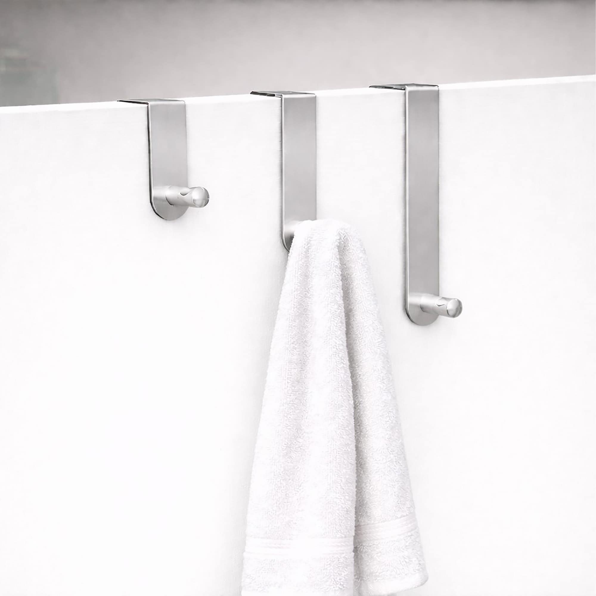 evideco-bathroom-storage-crochets-de-porte-argent-lot-3-porte-manteau image 2