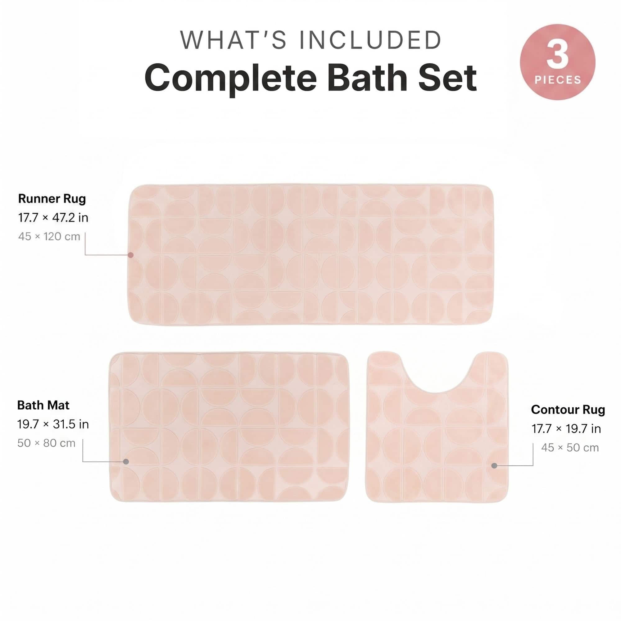 evideco-demi-lune-set-3-tapis-de-bain-rose-mousse-m-moire image 2