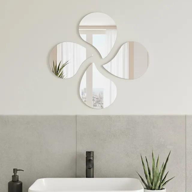 evideco-miroir-adh-sif-goutte-d-eau-d-coratif-lot-de-4 image 1