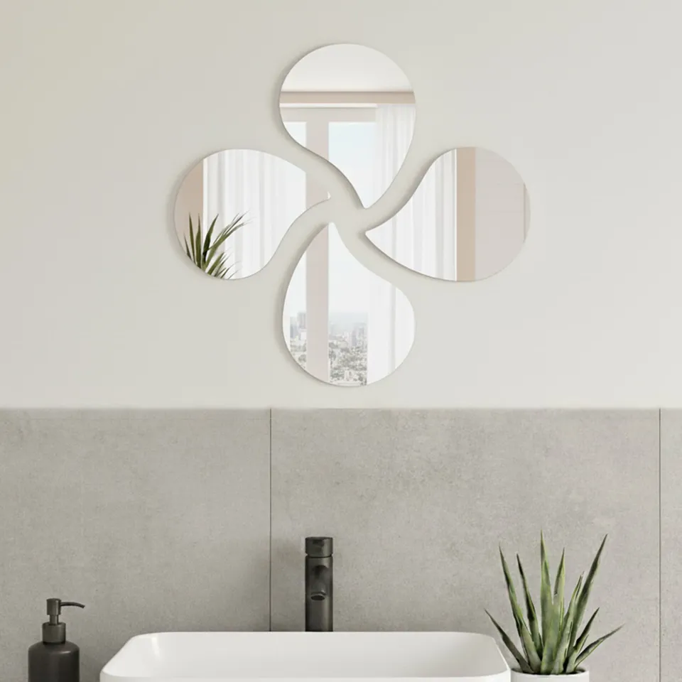 evideco-miroir-adh-sif-goutte-d-eau-d-coratif-lot-de-4 image 1