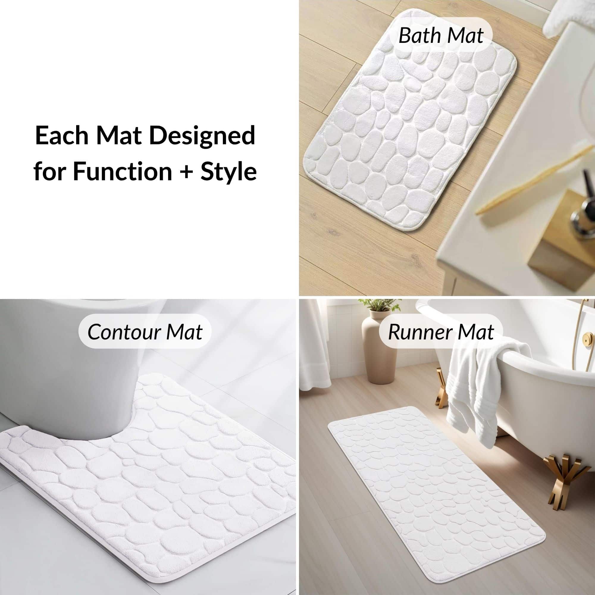 evideco-lot-3-tapis-bain-m-moire-forme-blanc-absorbant-lavable image 4
