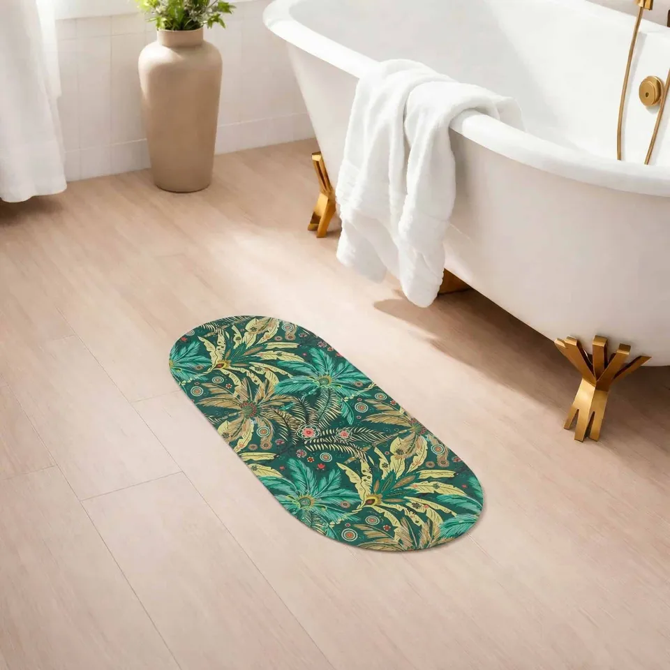 evideco-jungle-bloom-runner-40-18-tapis-de-bain-antid-rapant image 1