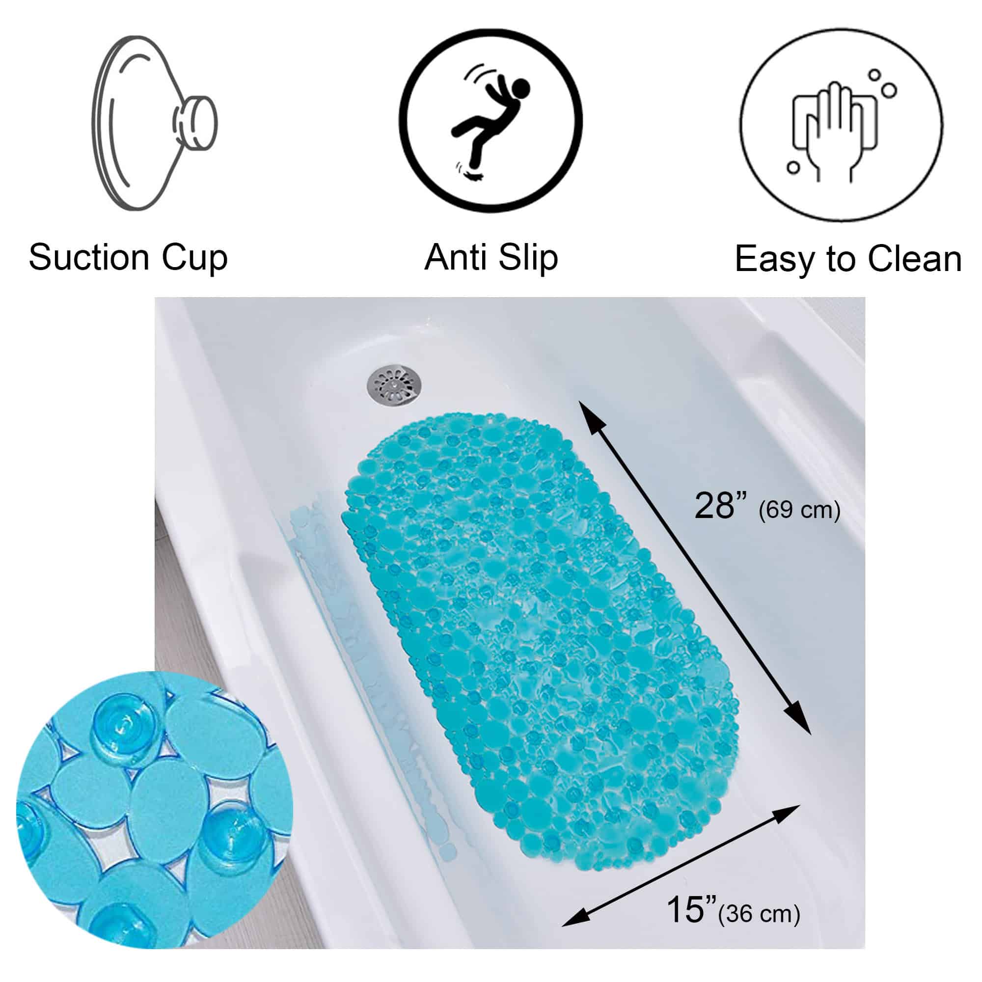 evideco-bubbles-tapis-baignoire-bleu-aqua-ovale-71x38-cm image 3
