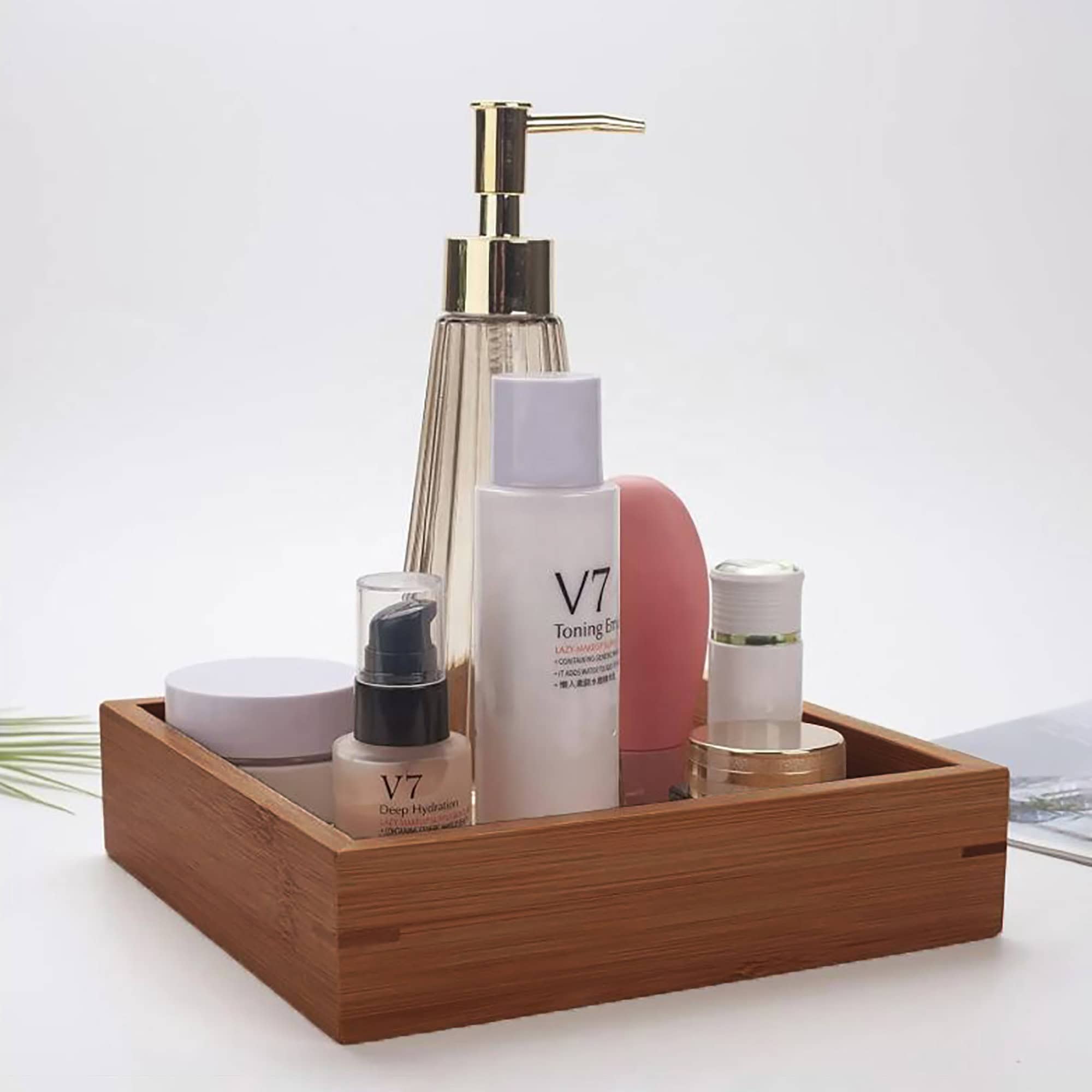 evideco-acacia-plateau-salle-de-bain-carr-bois image 2
