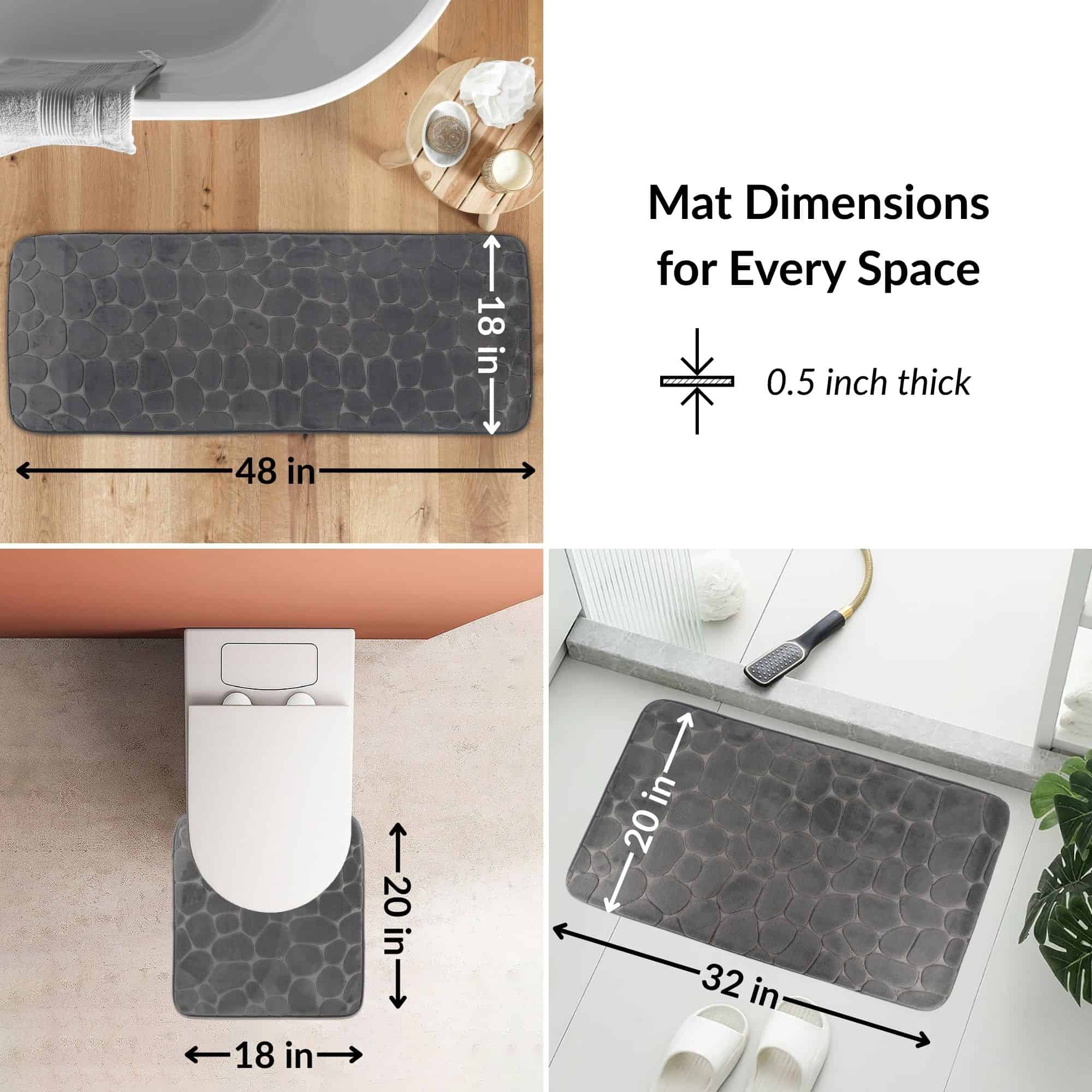 evideco-tapis-salle-de-bain-mousse-gris-fonc-lot-3 image 2