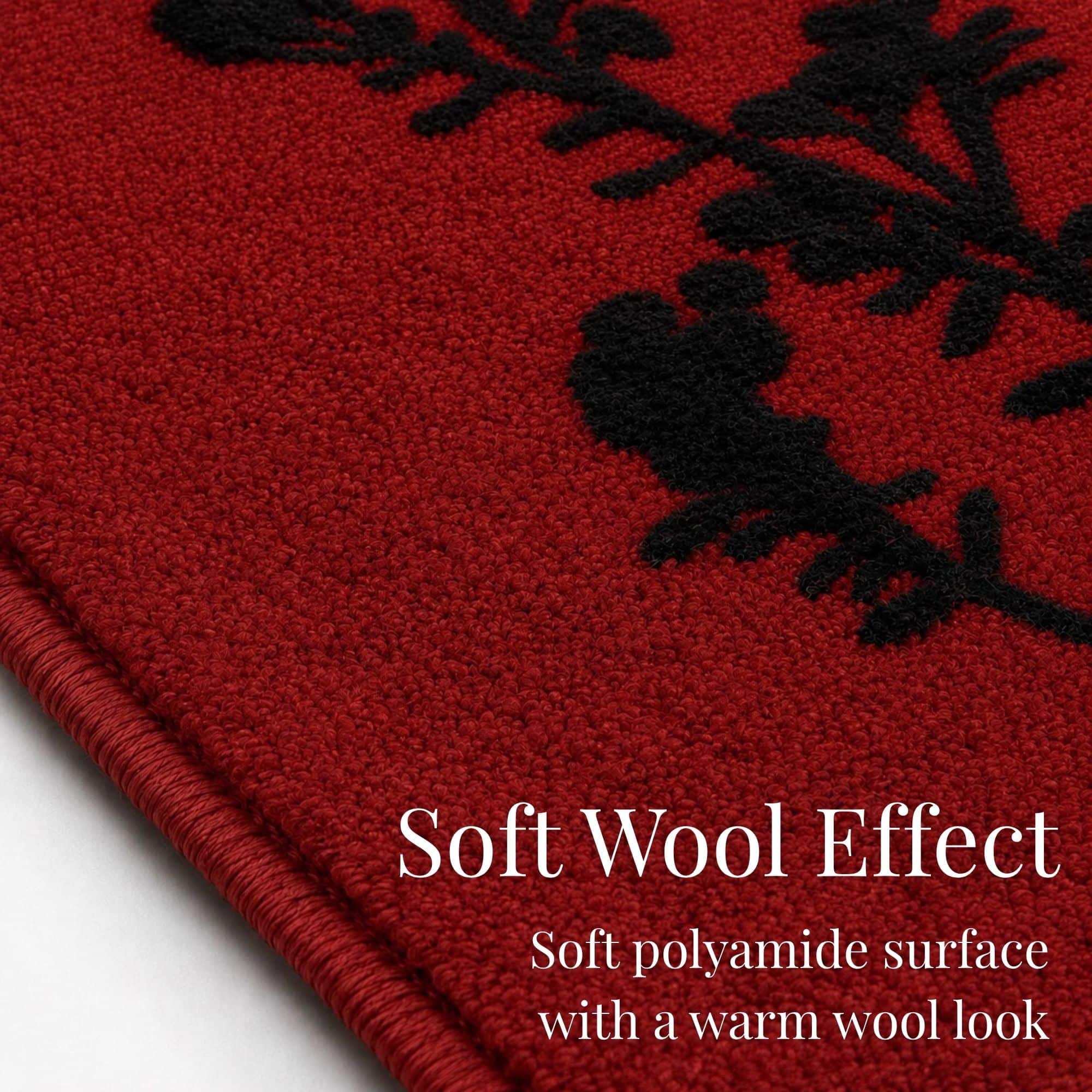 evideco-wool-effect-wildflowers-tapis-cuisine-rouge-noir-81x50-cm image 5