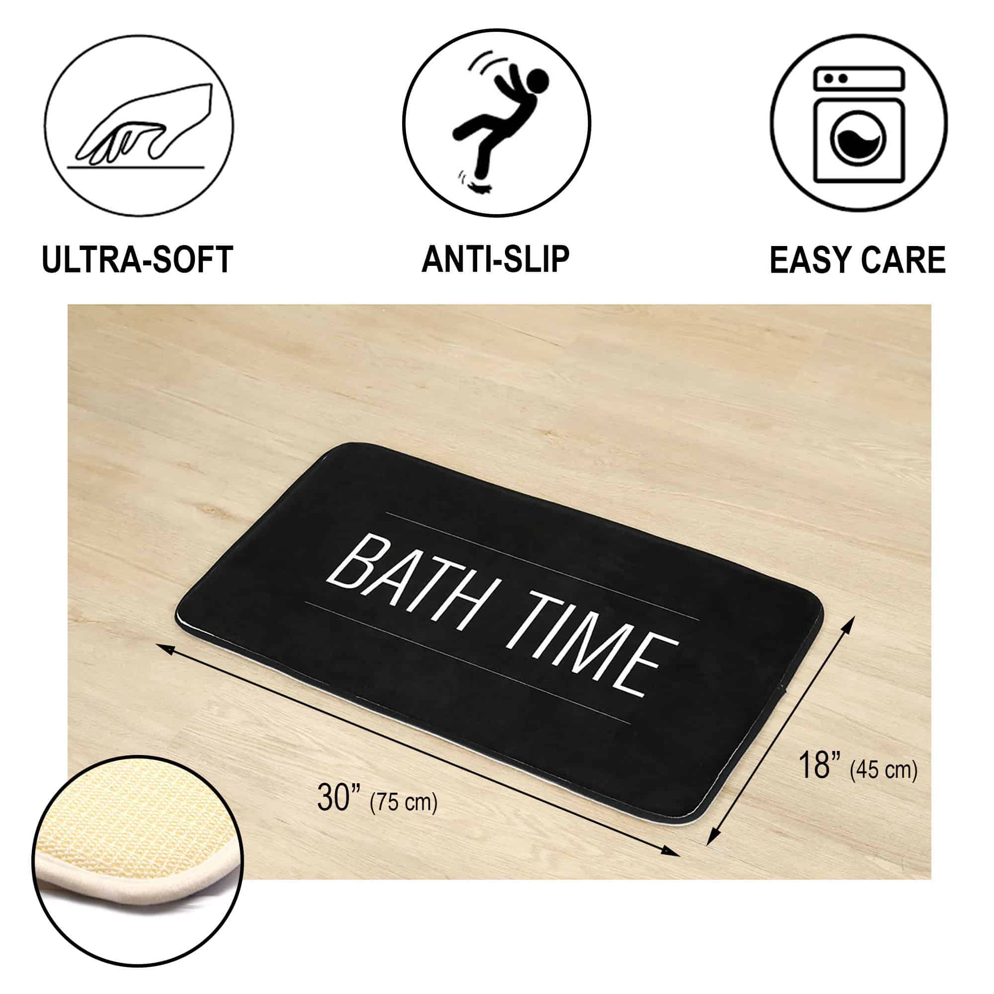 evideco-tapis-bain-microfibre-noir-bath-time-lot-2-antid-rapant image 2