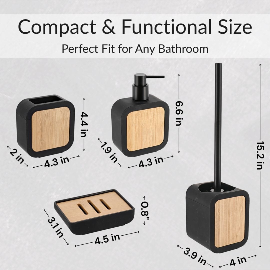 evideco-bathroom-accessories-set-salle-de-bain-noir-bambou-4-pi-ces image 5