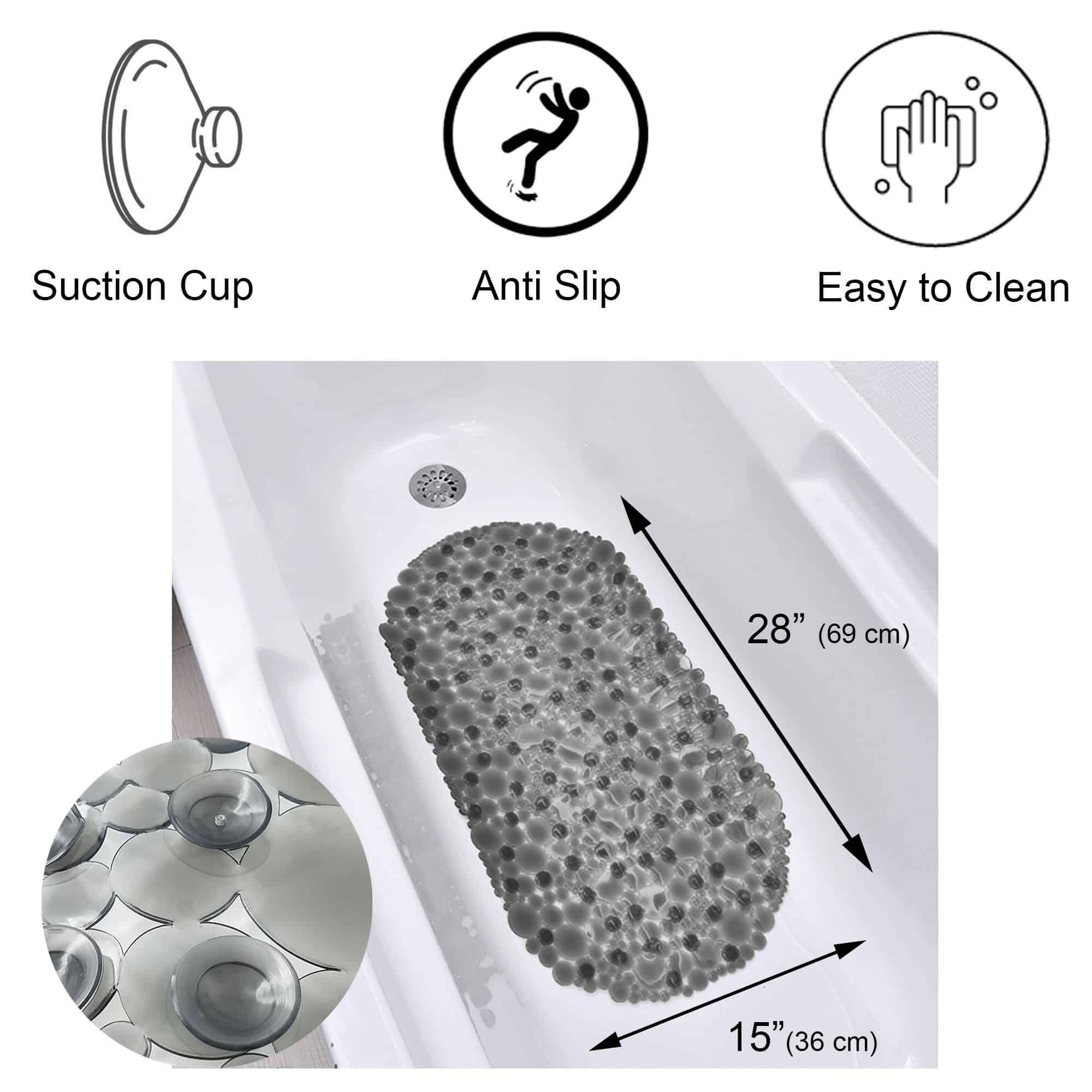 evideco-tapis-de-baignoire-antid-rapant-gris-bulles-oval image 3