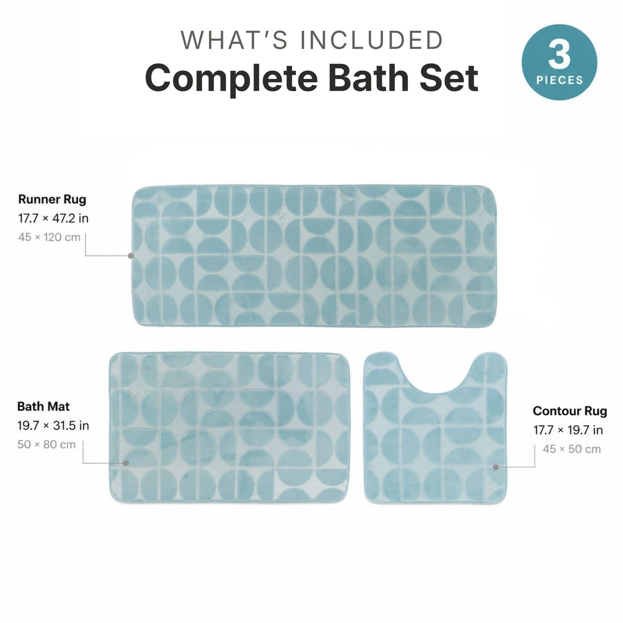 evideco-bathroom-mats-tapis-salle-bain-bleu-clair-lot-3-m-moire image 2