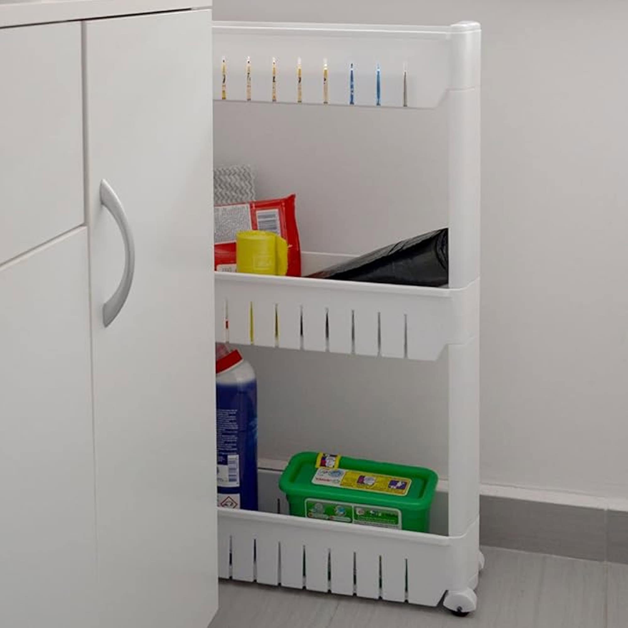 evideco-bathroom-storage-desserte-3-niveaux-blanche-roulettes image 8