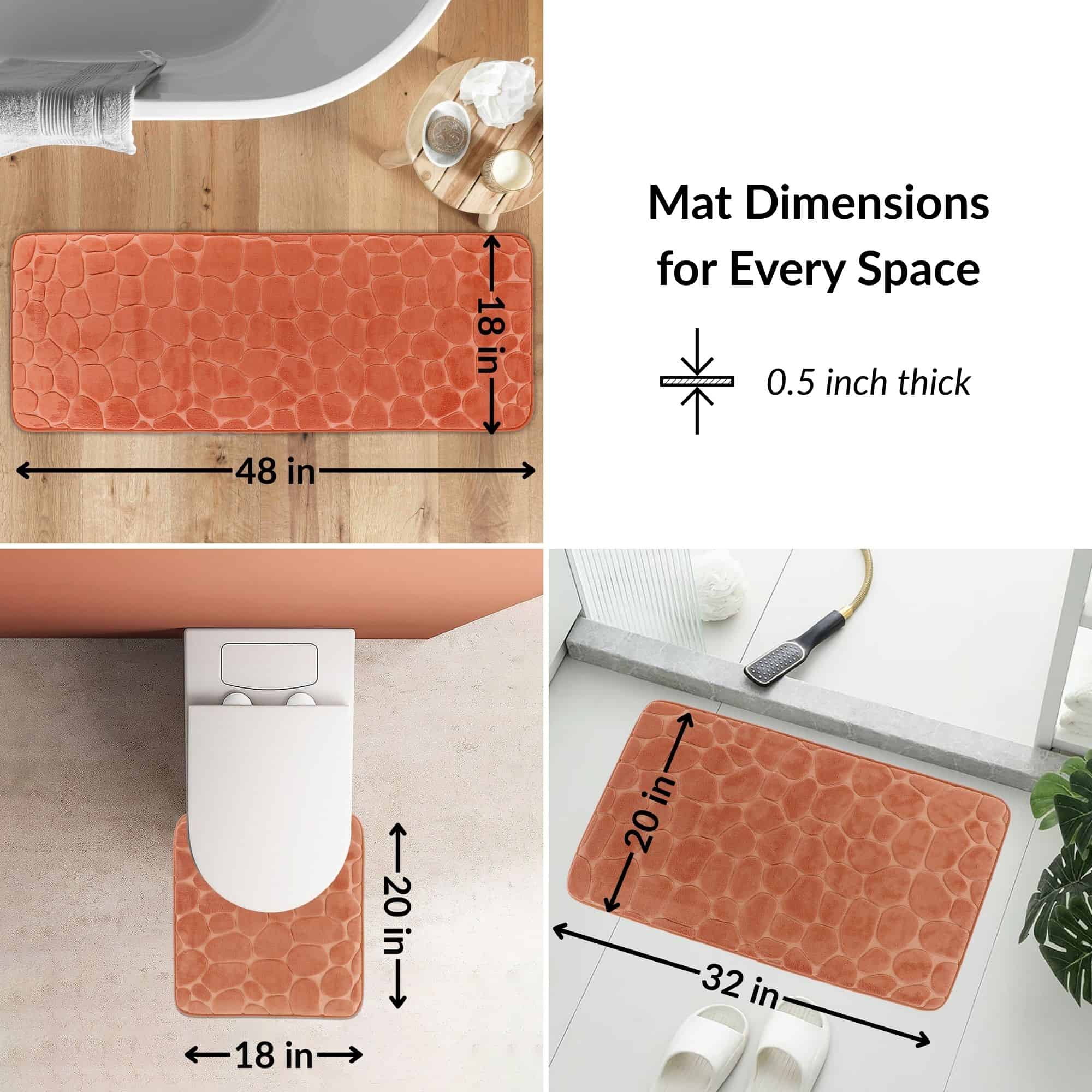 evideco-bathroom-mats-tapis-bain-memoire-cuivre-3-pieces image 2