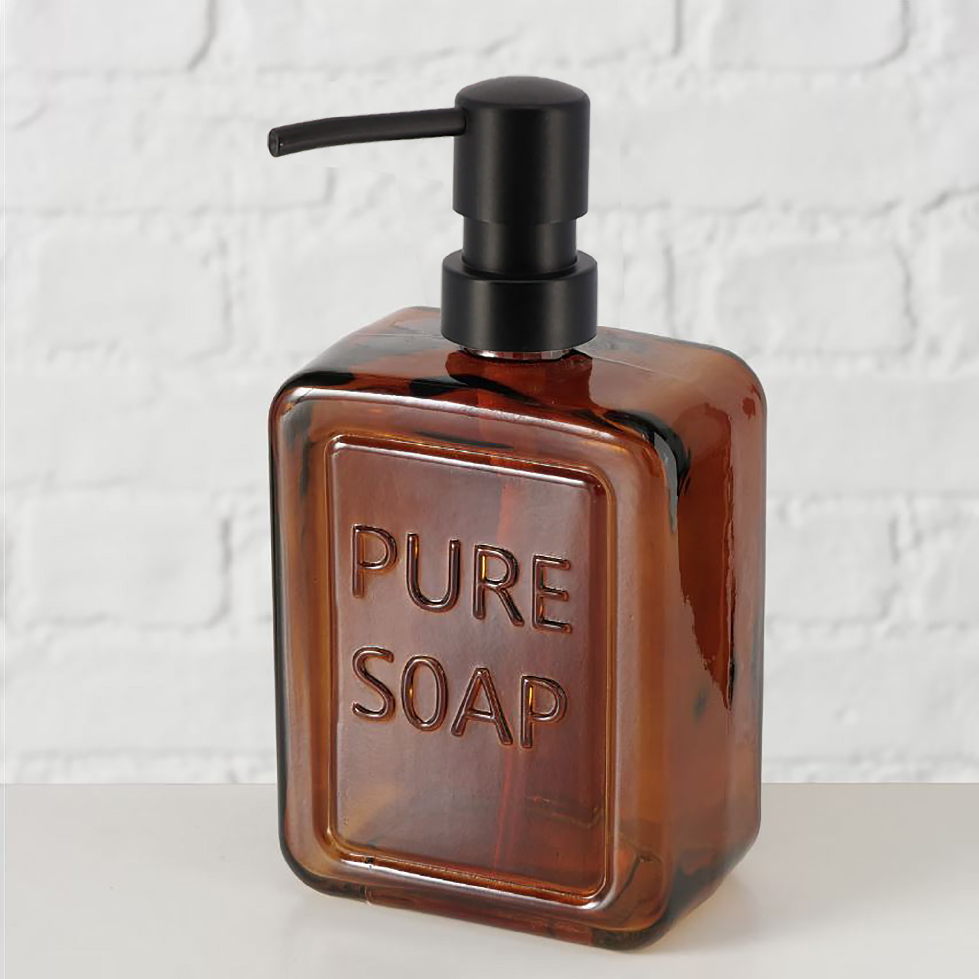 evideco-bathroom-accessories-distributeur-savon-verre-ambr-18oz-pure-soap image 1