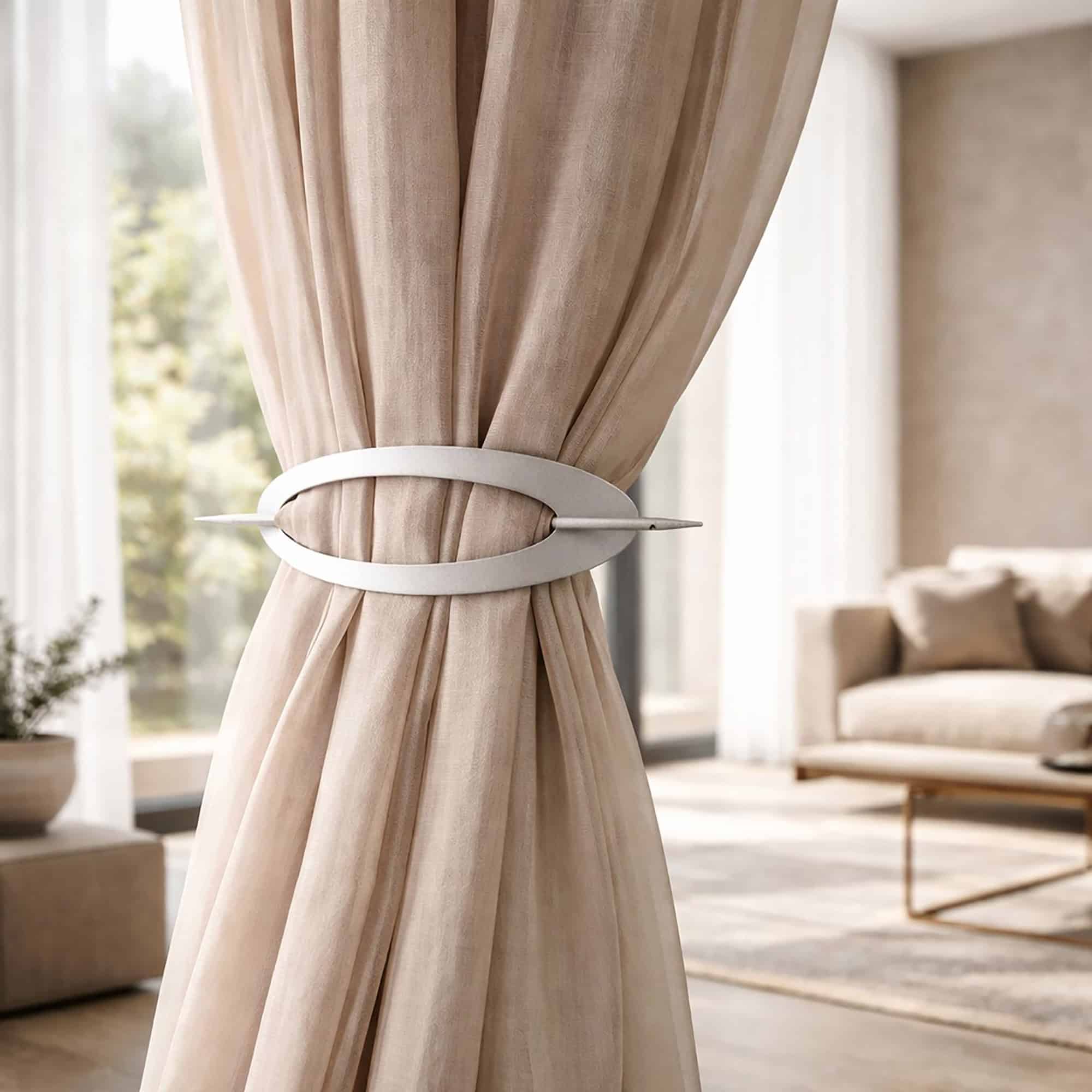 evideco-home-accessories-embrasse-rideau-m-tal-ovale-gris image 1