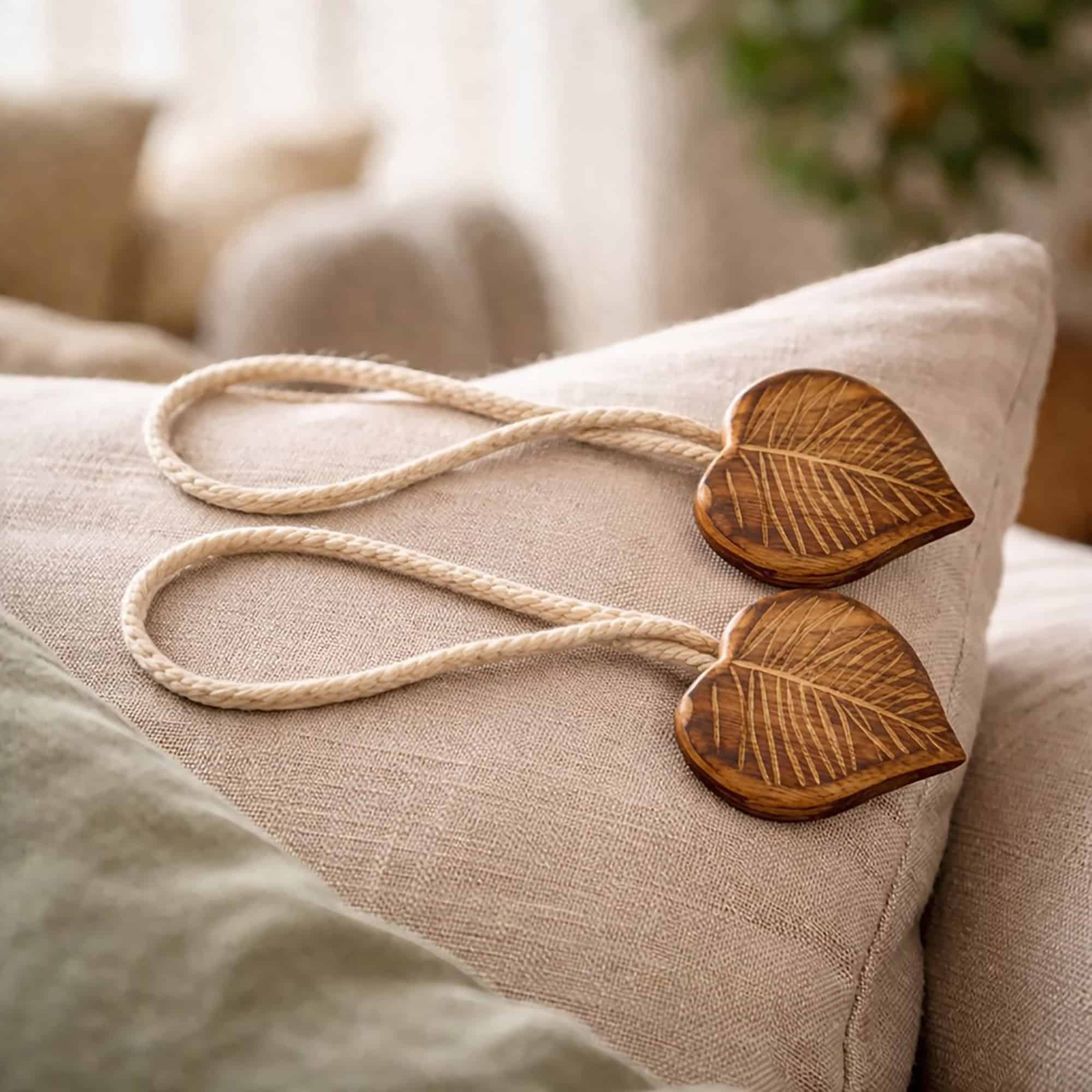 evideco-lot-2-embrasses-rideaux-c-ur-bois-naturel-aimant image 1