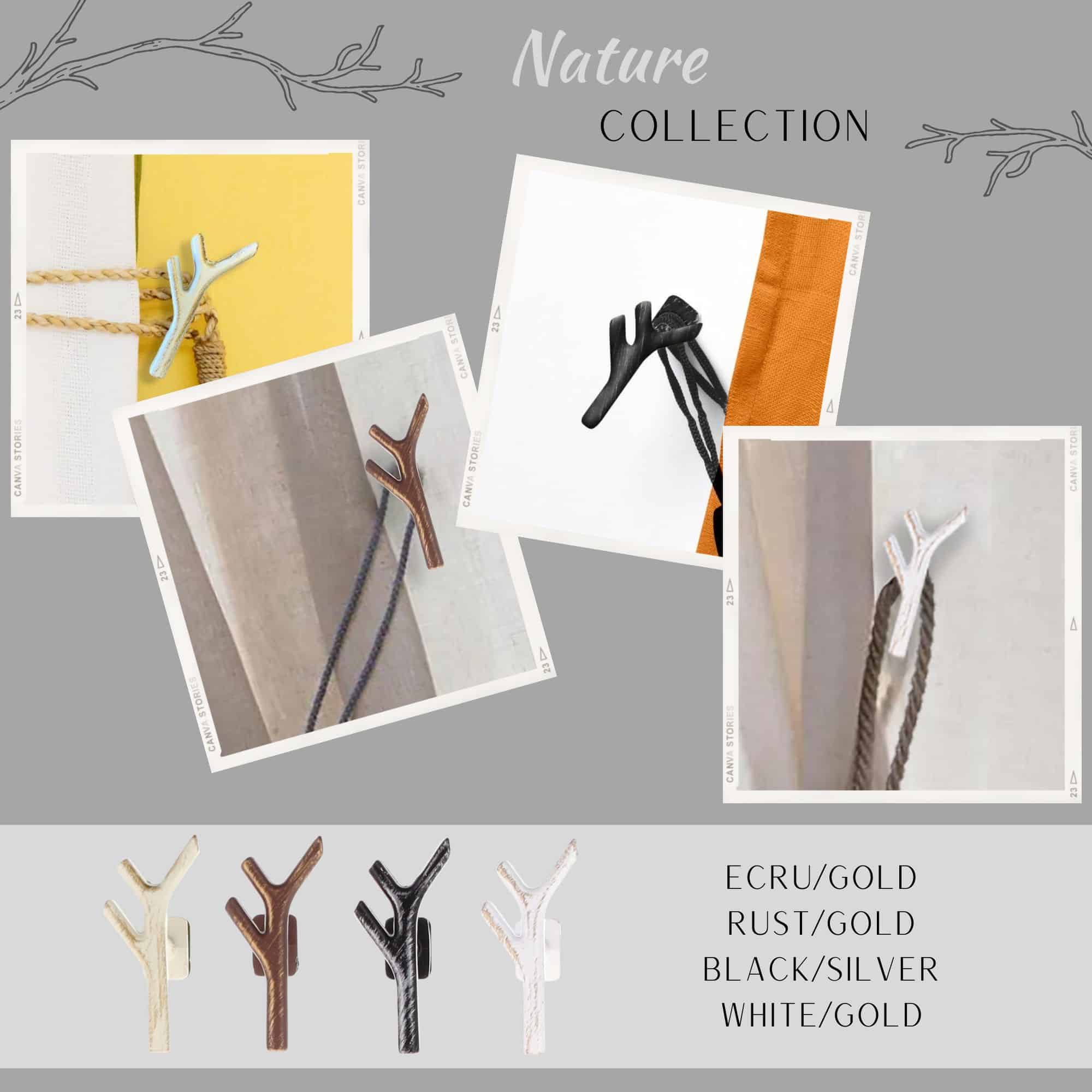 evideco-lot-2-crochets-embrasses-rideaux-branche-rouille-dor image 6