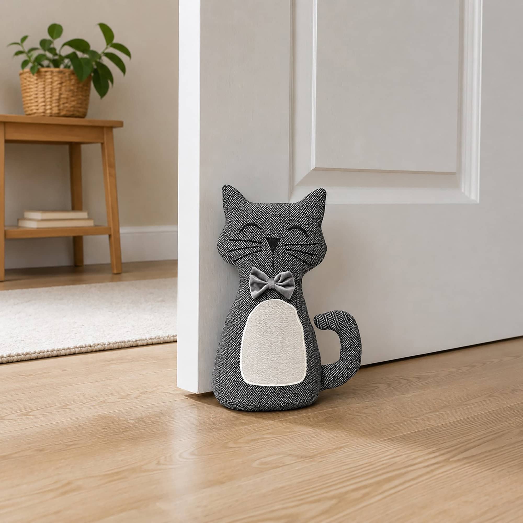 evideco-home-accessories-cale-porte-tissu-chat-lest-e-noir-blanc image 7