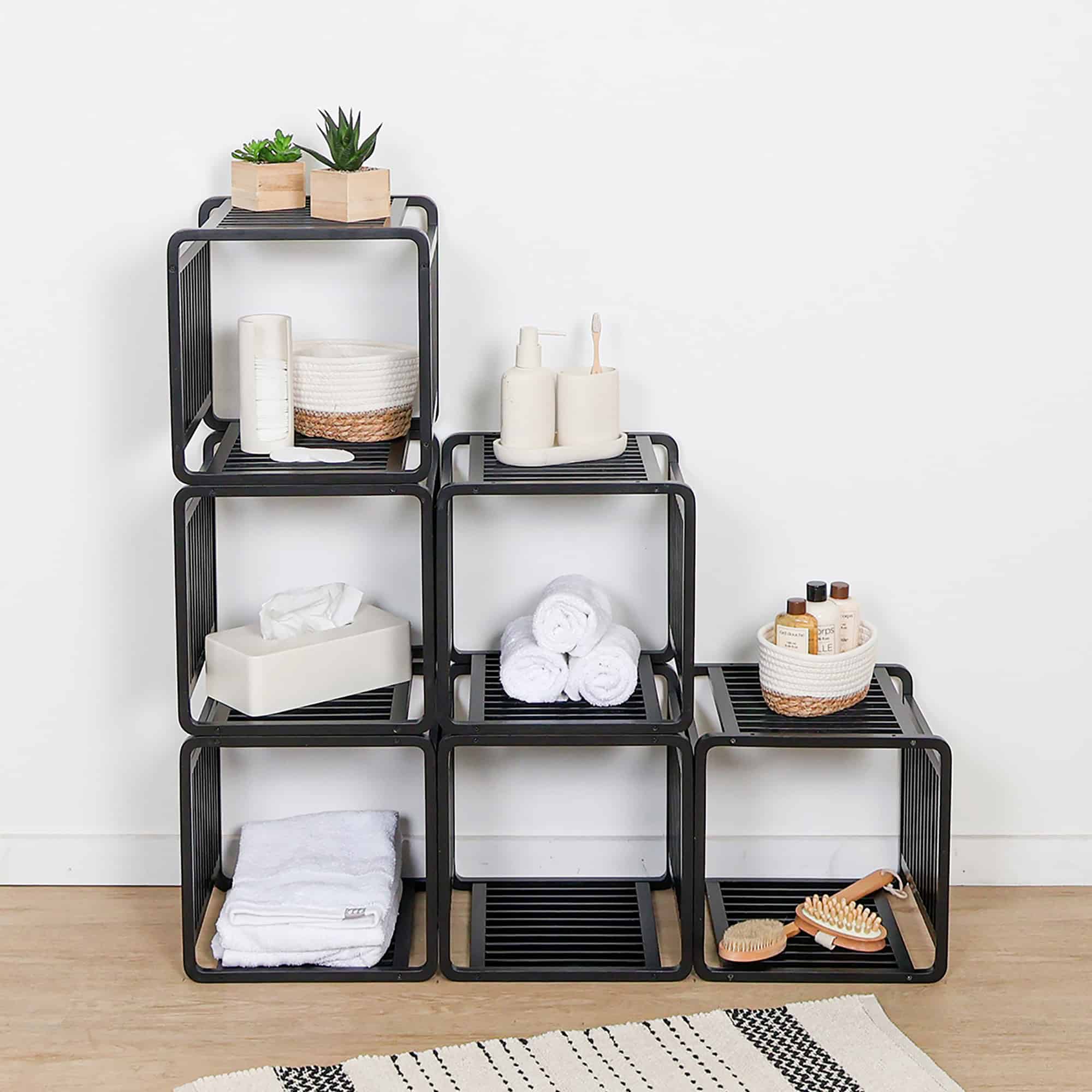 evideco-smart-kube-cube-rangement-bambou-noir-lot-de-2 image 3