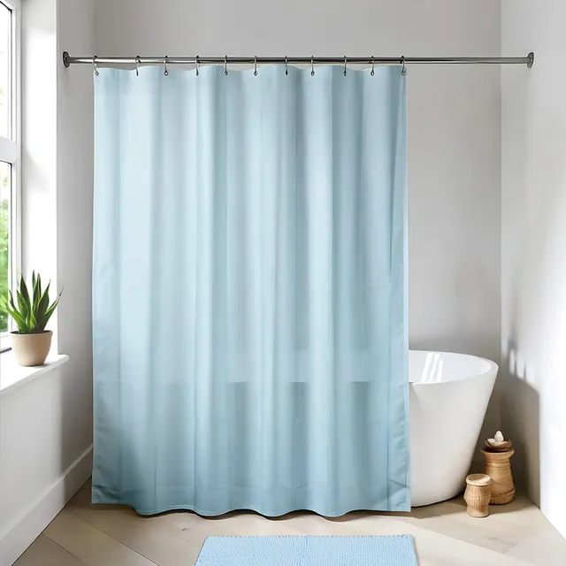 evideco-shower-accessories-rideau-douche-bleu-clair-180x200-cm-peva image 1