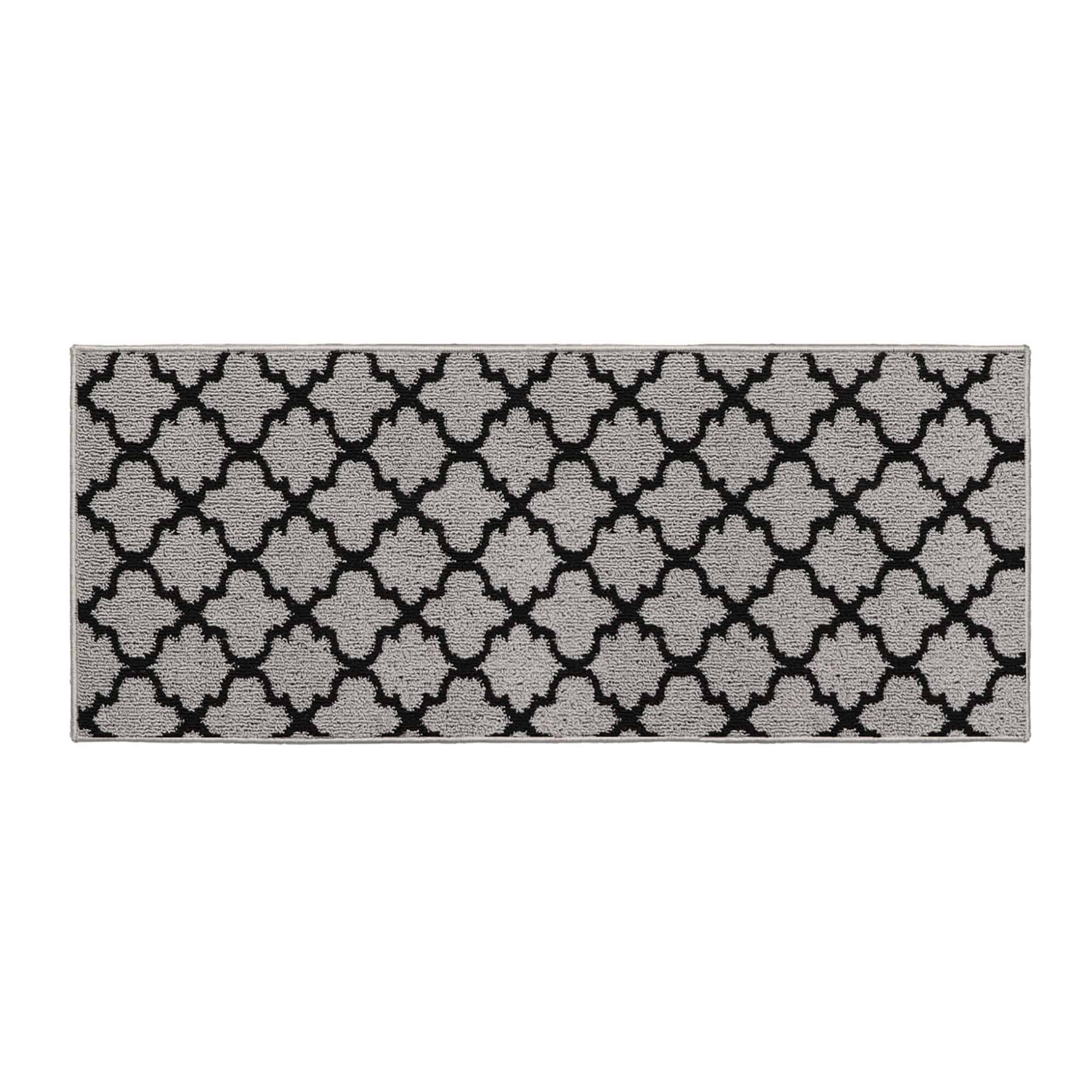 evideco-arabesque-tapis-cuisine-gris-noir-48x20-effet-laine image 1