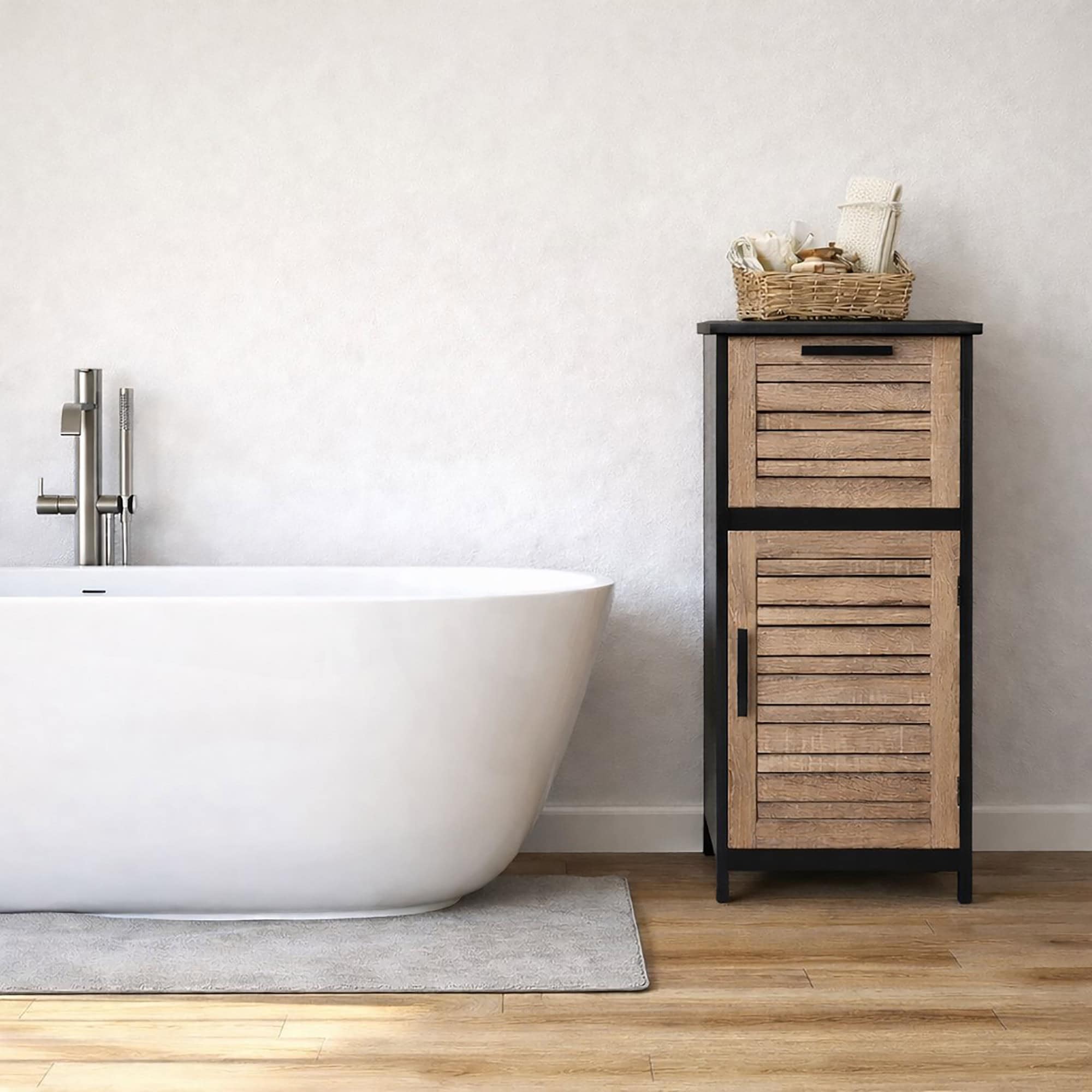 evideco-bergen-meuble-salle-de-bain-compact-noir-marron image 8