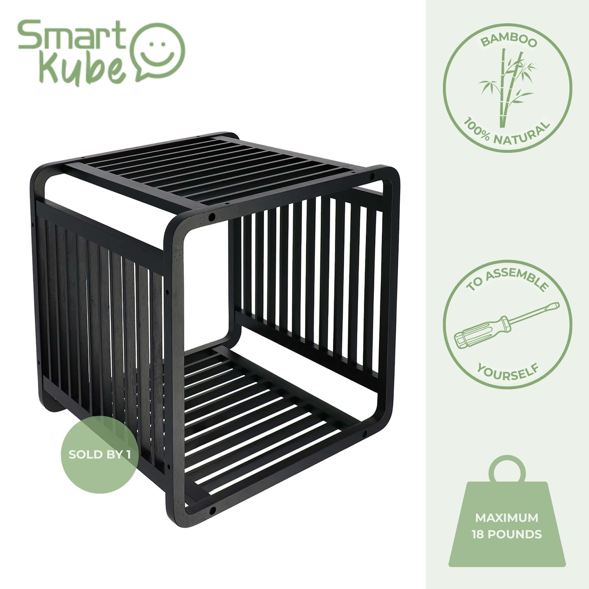evideco-smart-kube-cube-rangement-bambou-noir-lot-de-2 image 5