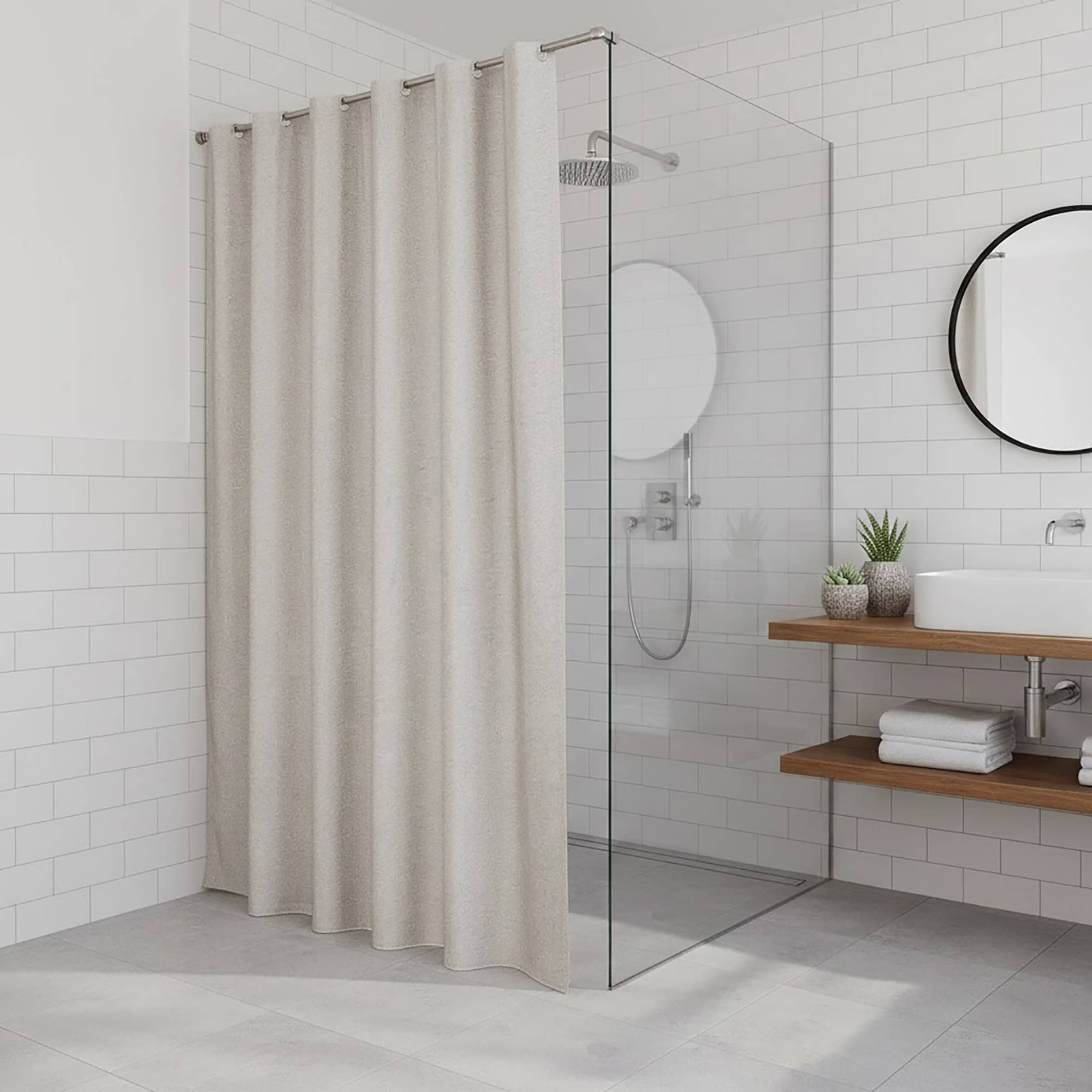 evideco-rideau-douche-taupe-effet-lin-180x200-cm-tissu-long image 7