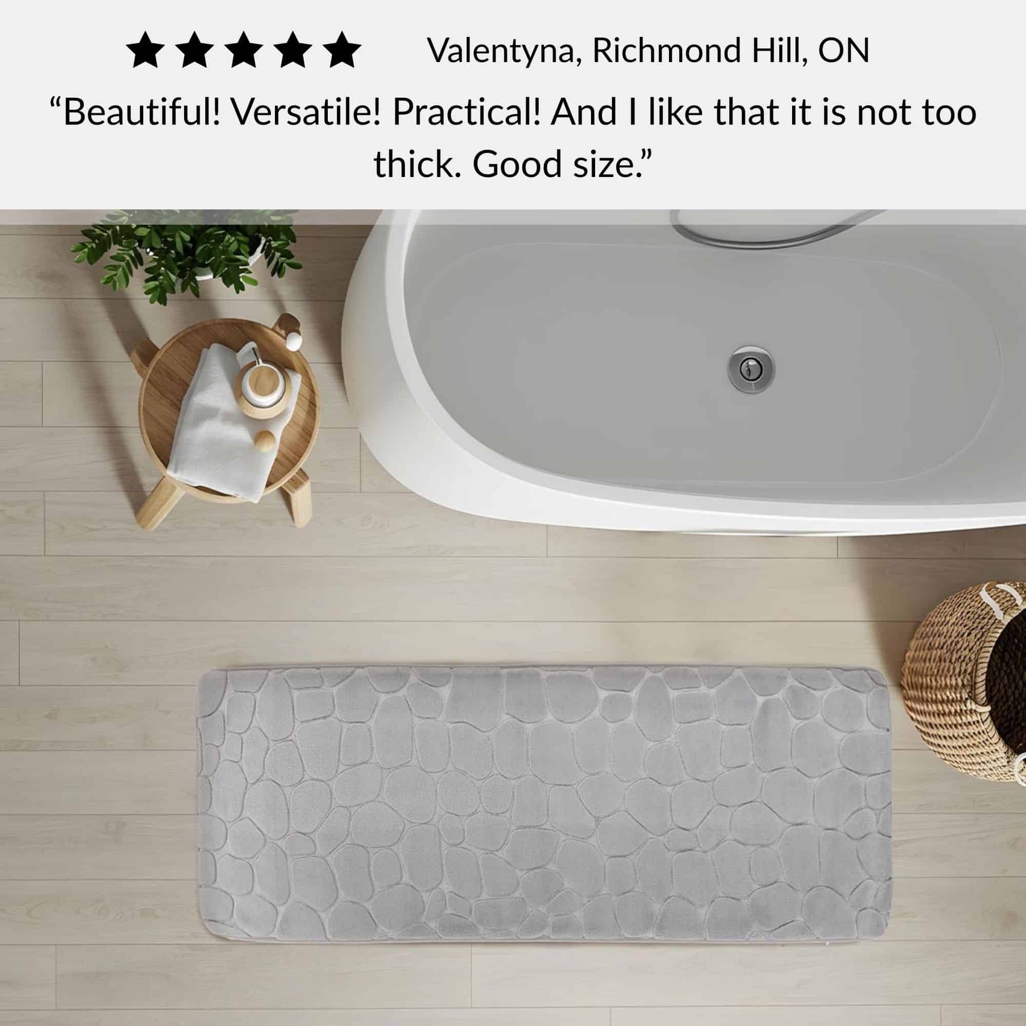 evideco-tapis-de-bain-m-moire-de-forme-gris-clair-galet-122x46 image 7