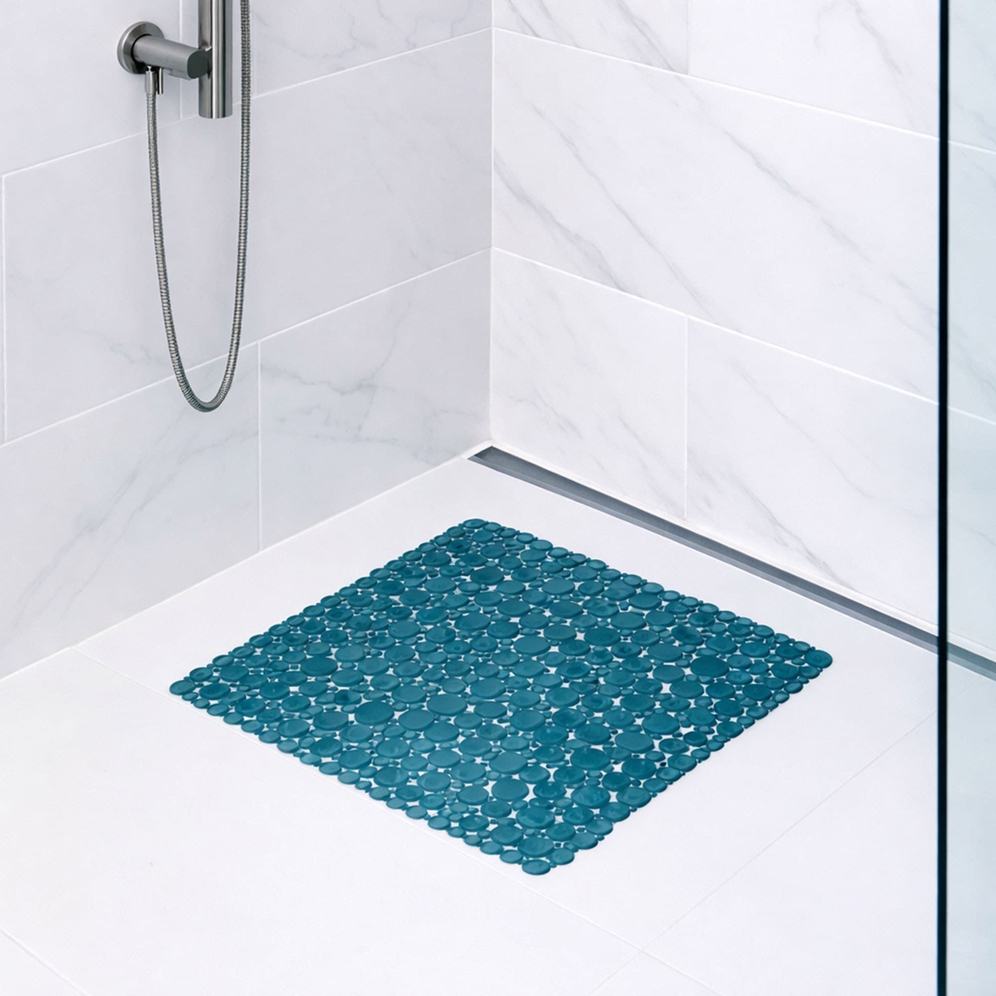 evideco-bubbles-tapis-douche-carr-antid-rapant-bleu-paon-50x50-cm image 1