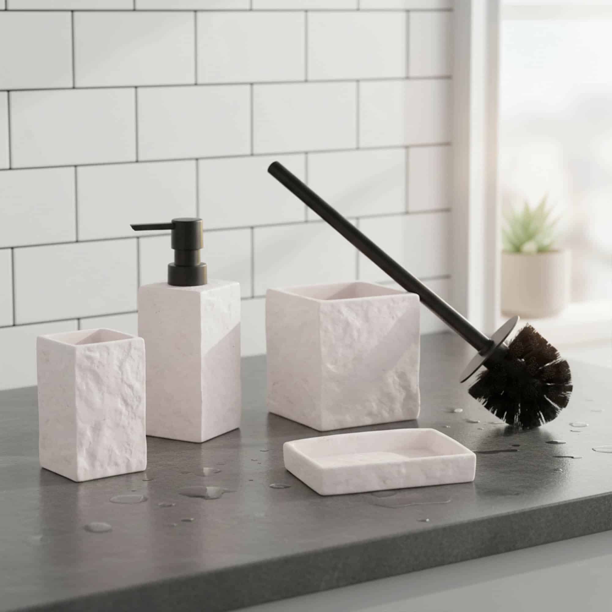 evideco-brosse-wc-carr-e-effet-pierre-blanche-avec-support image 4