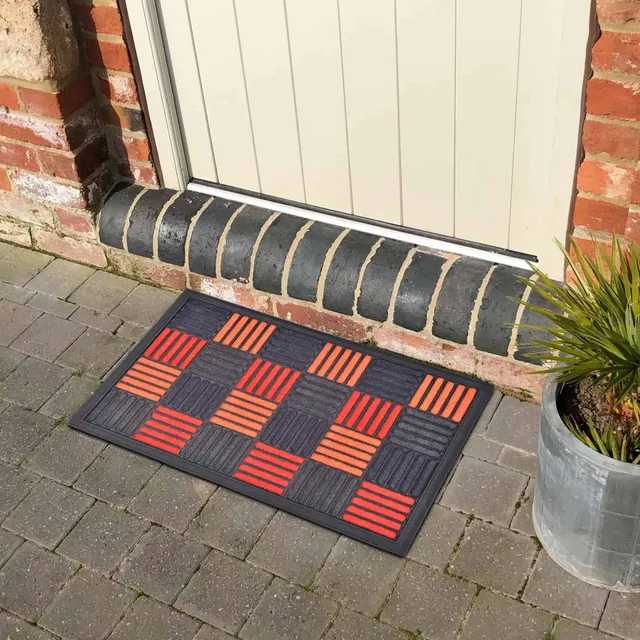 evideco-caroll-paillasson-entr-e-carreaux-orange-61x41-cm image 1