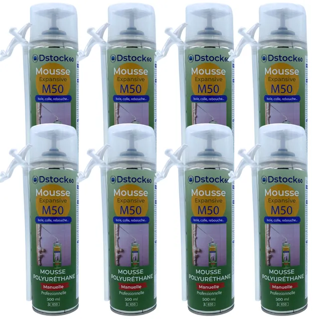 dstock60-mousse-expansive-manuelle-500-ml-lot-de-8-polyur-thane image 1