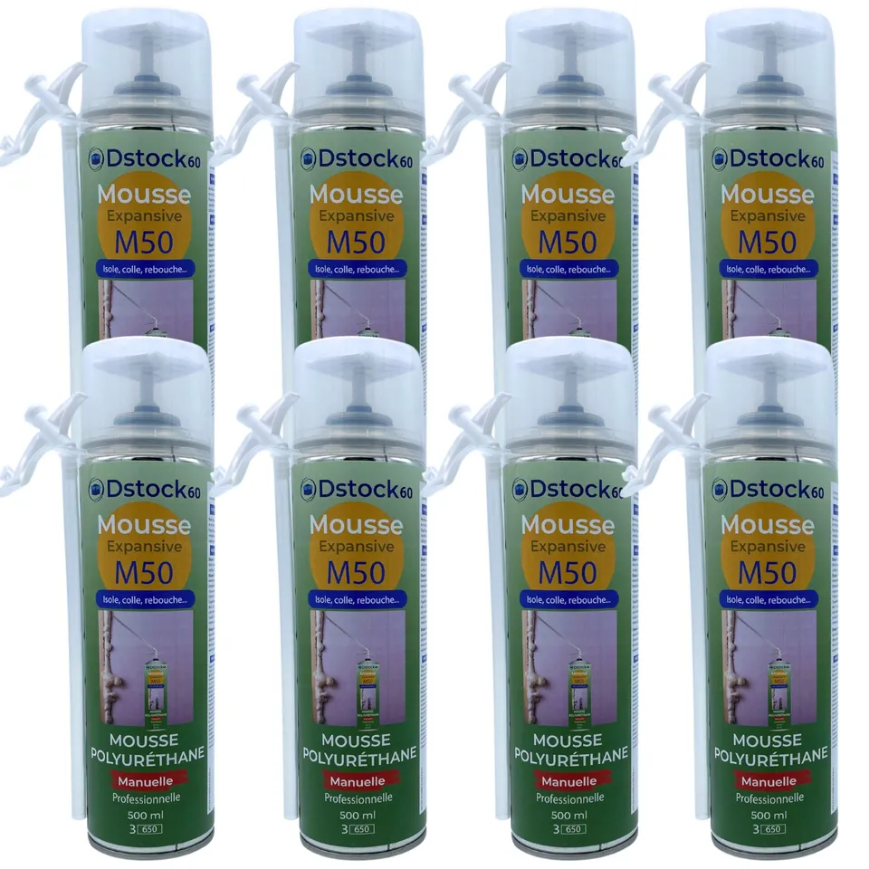 dstock60-mousse-expansive-manuelle-500-ml-lot-de-8-polyur-thane image 1