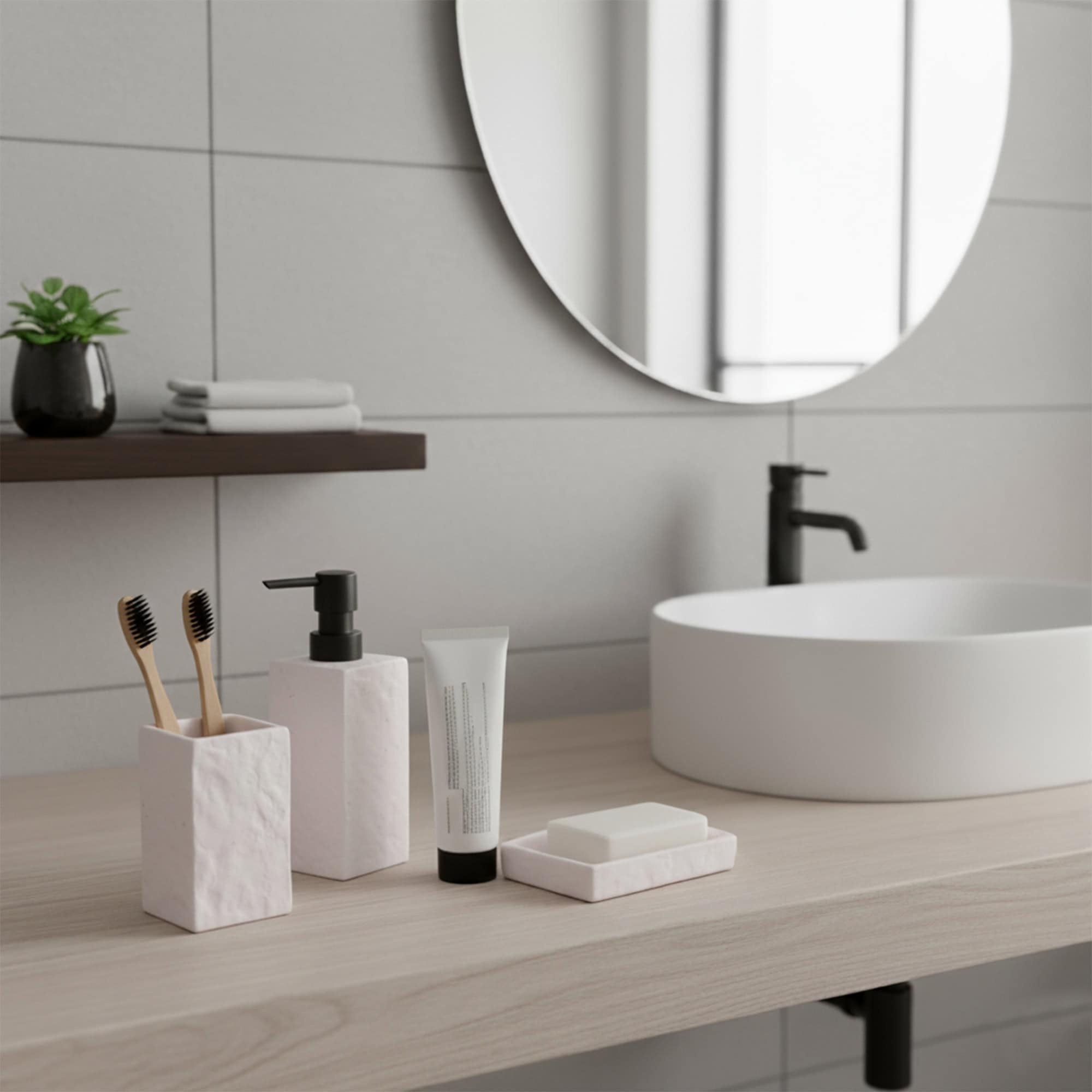 evideco-stone-set-salle-de-bain-blanc-effet-pierre-4-pi-ces image 2