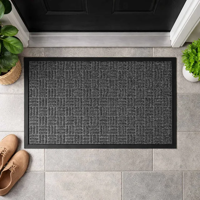 evideco-yvan-paillasson-damier-gris-76x45-cm-ext-rieur image 1