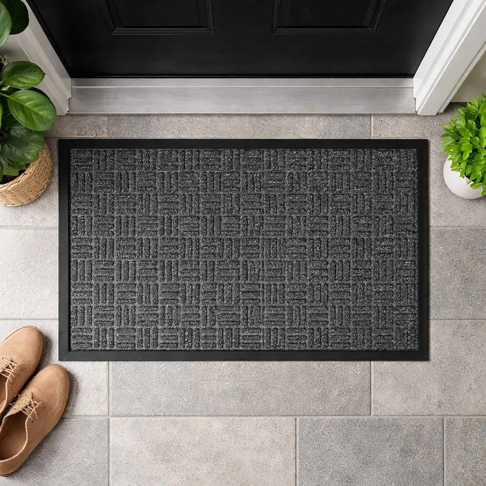 evideco-yvan-paillasson-damier-gris-76x45-cm-ext-rieur image 1